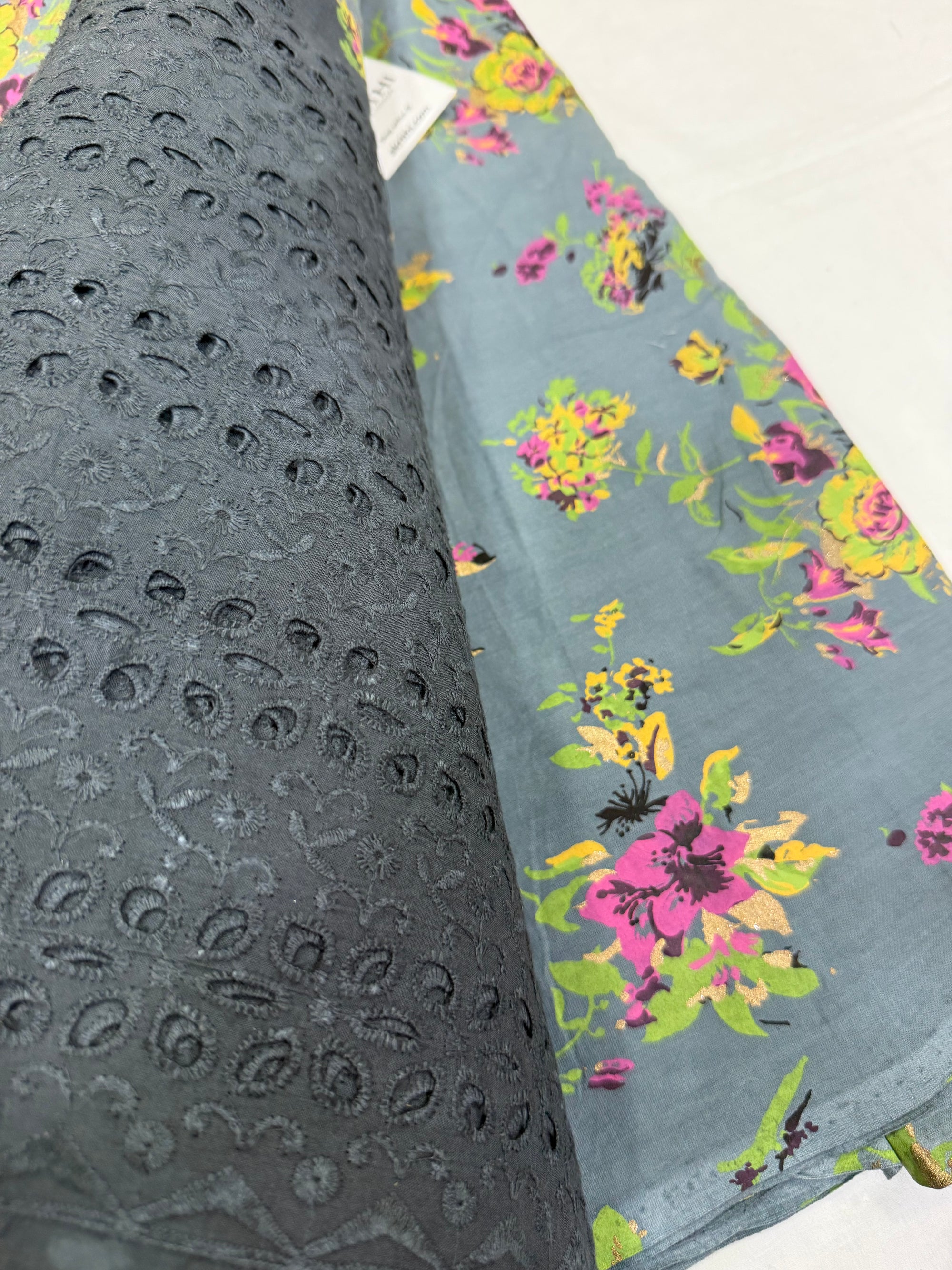 Floral printed pure cotton hakoba fabric