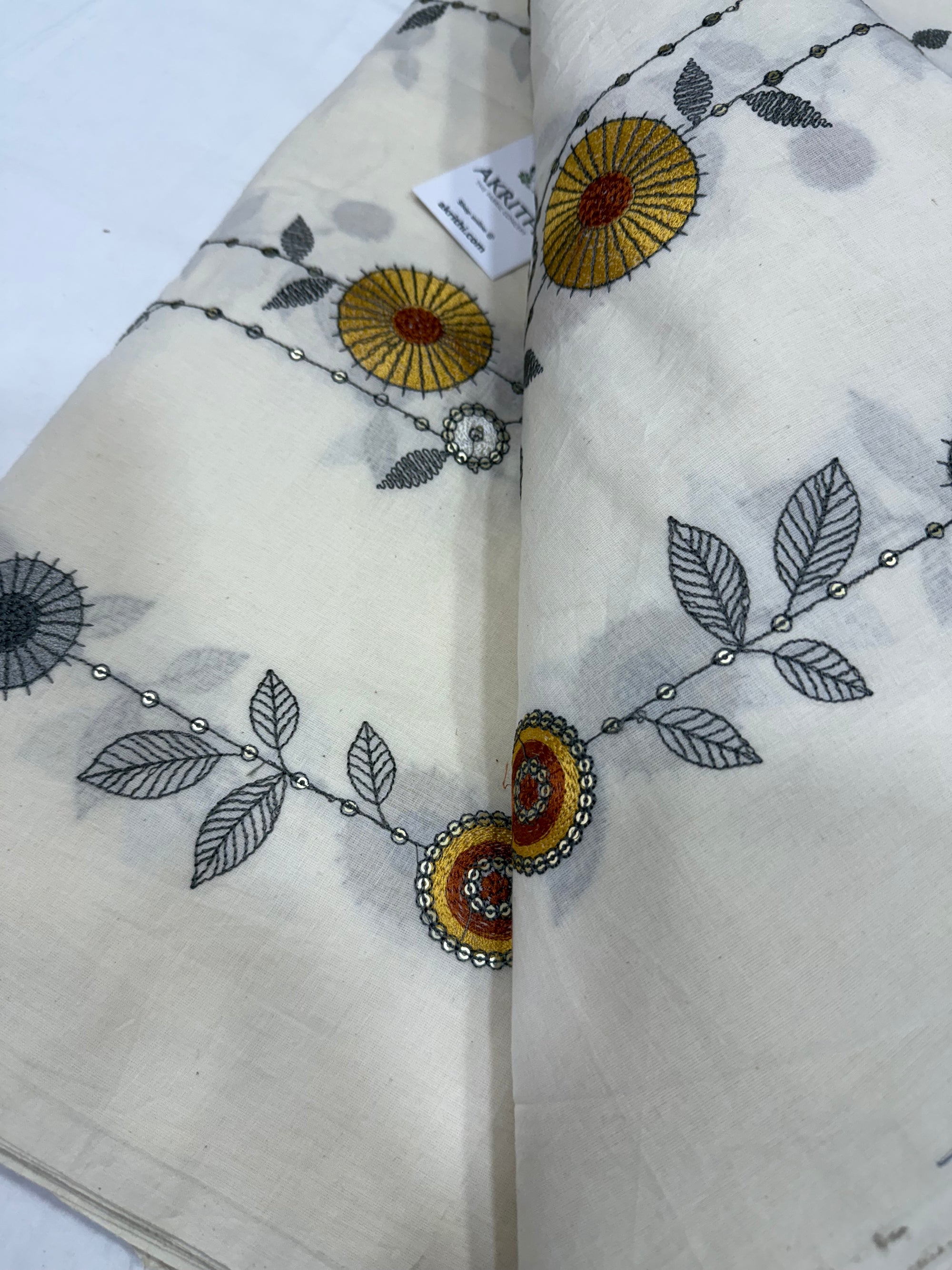 Pure Cotton embroidered fabric