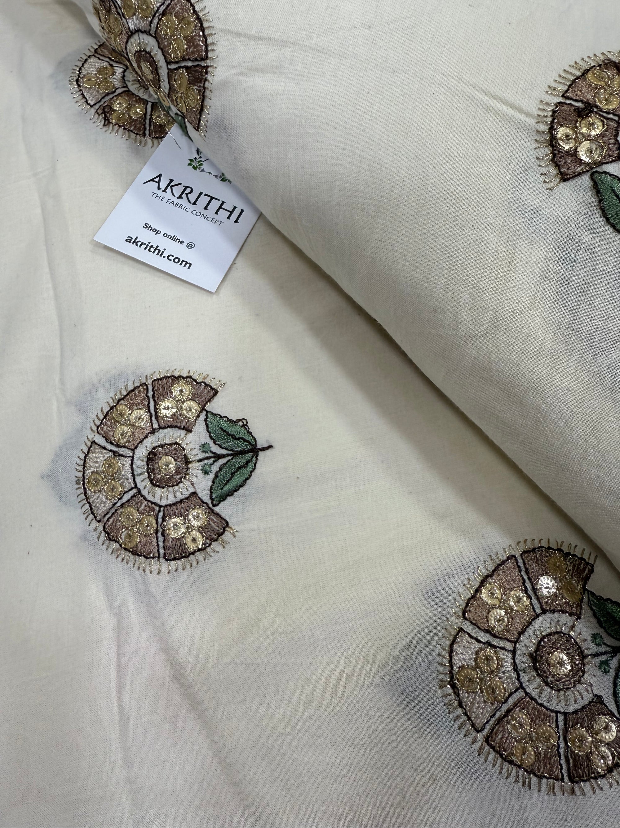 Pure Cotton embroidered fabric