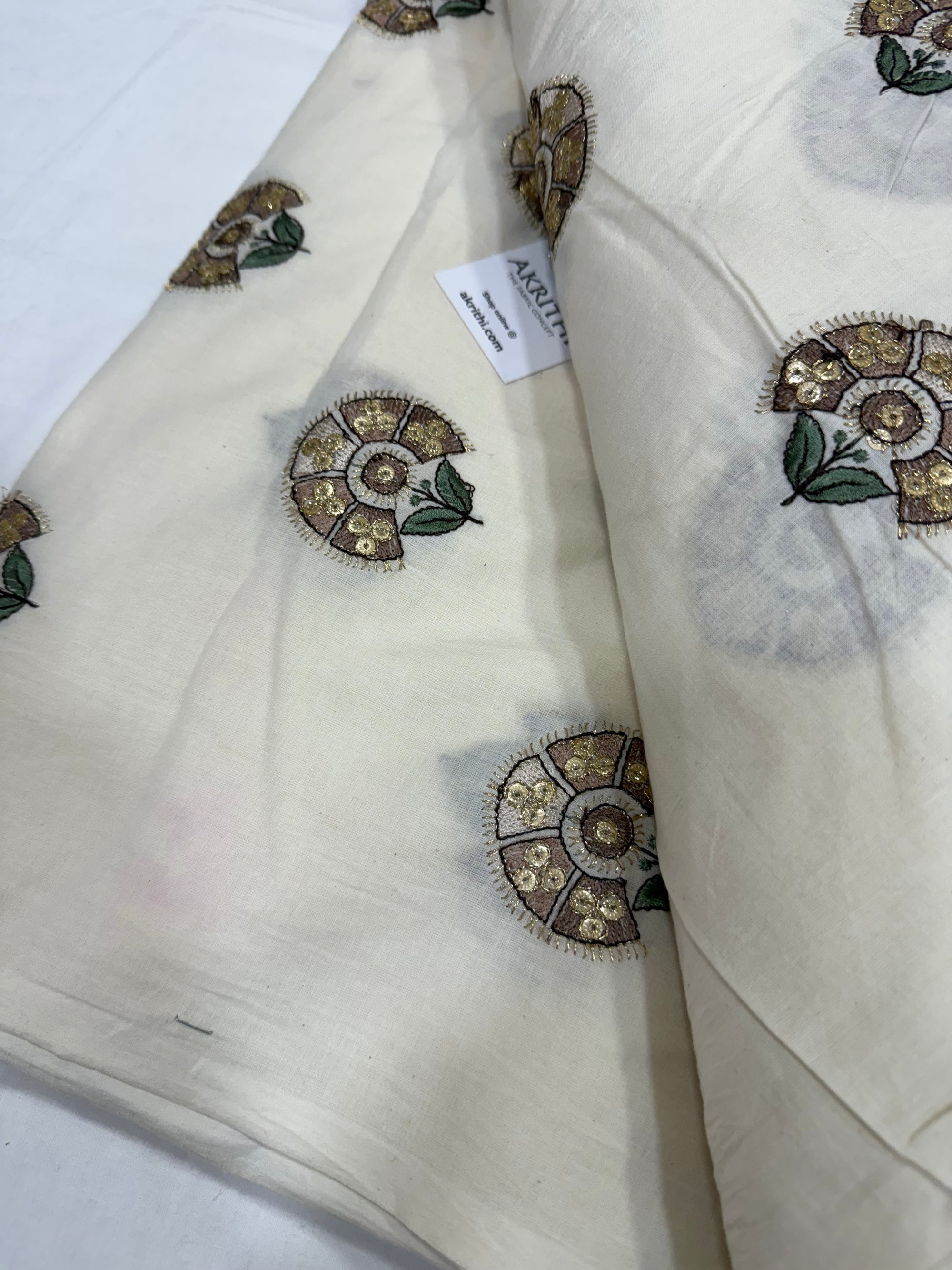 Pure Cotton embroidered fabric