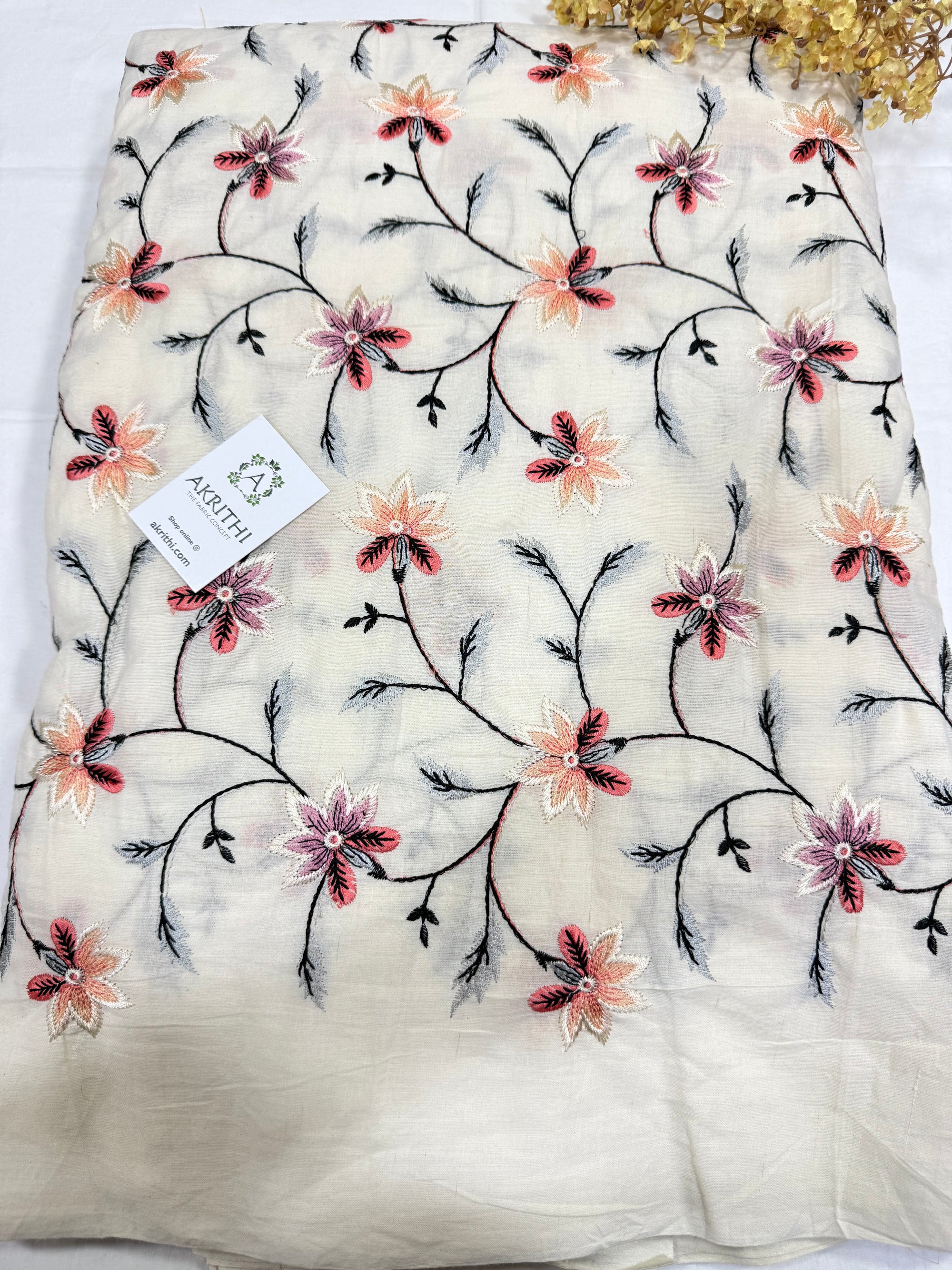 Pure Cotton embroidered fabric