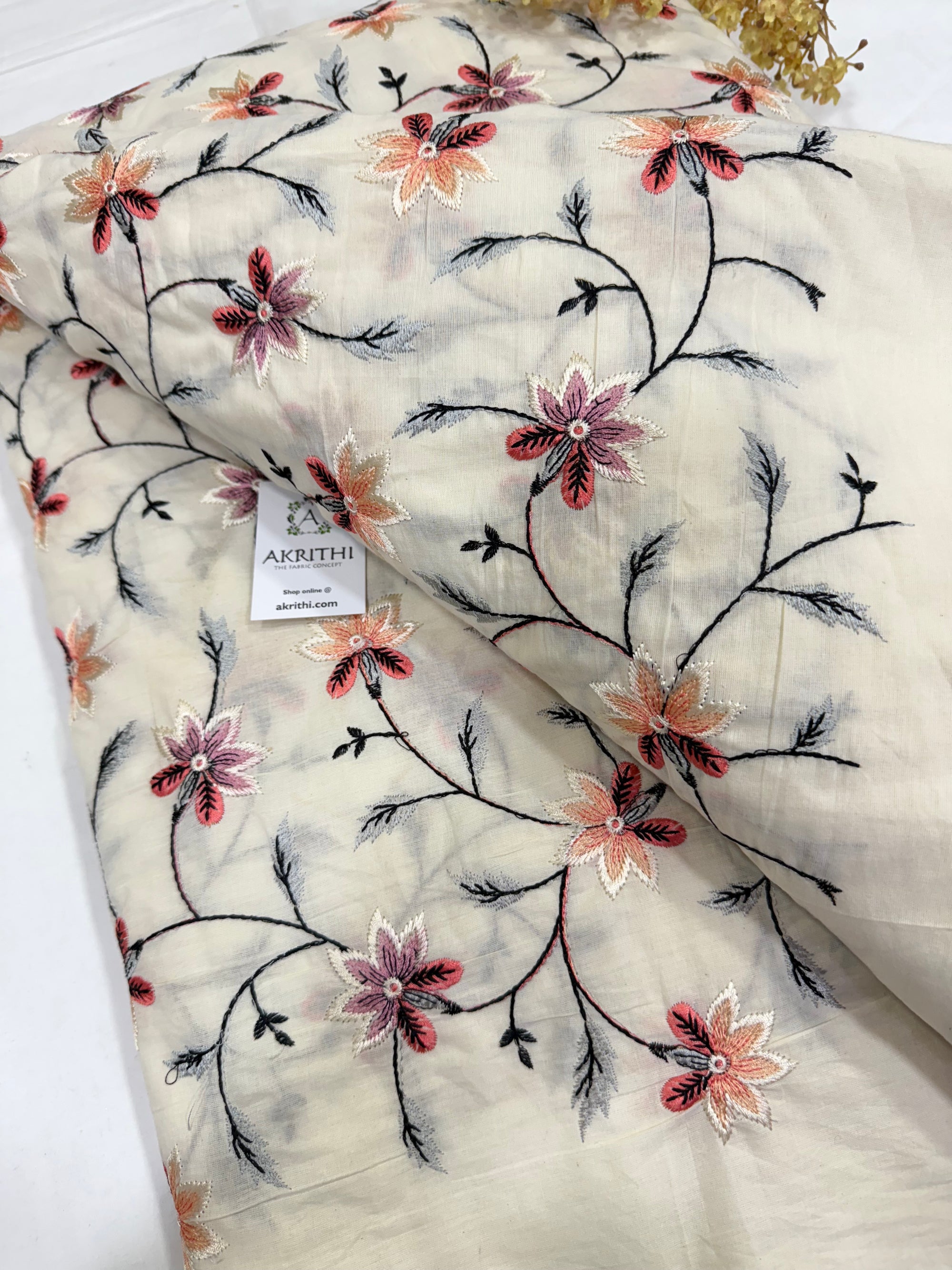 Pure Cotton embroidered fabric