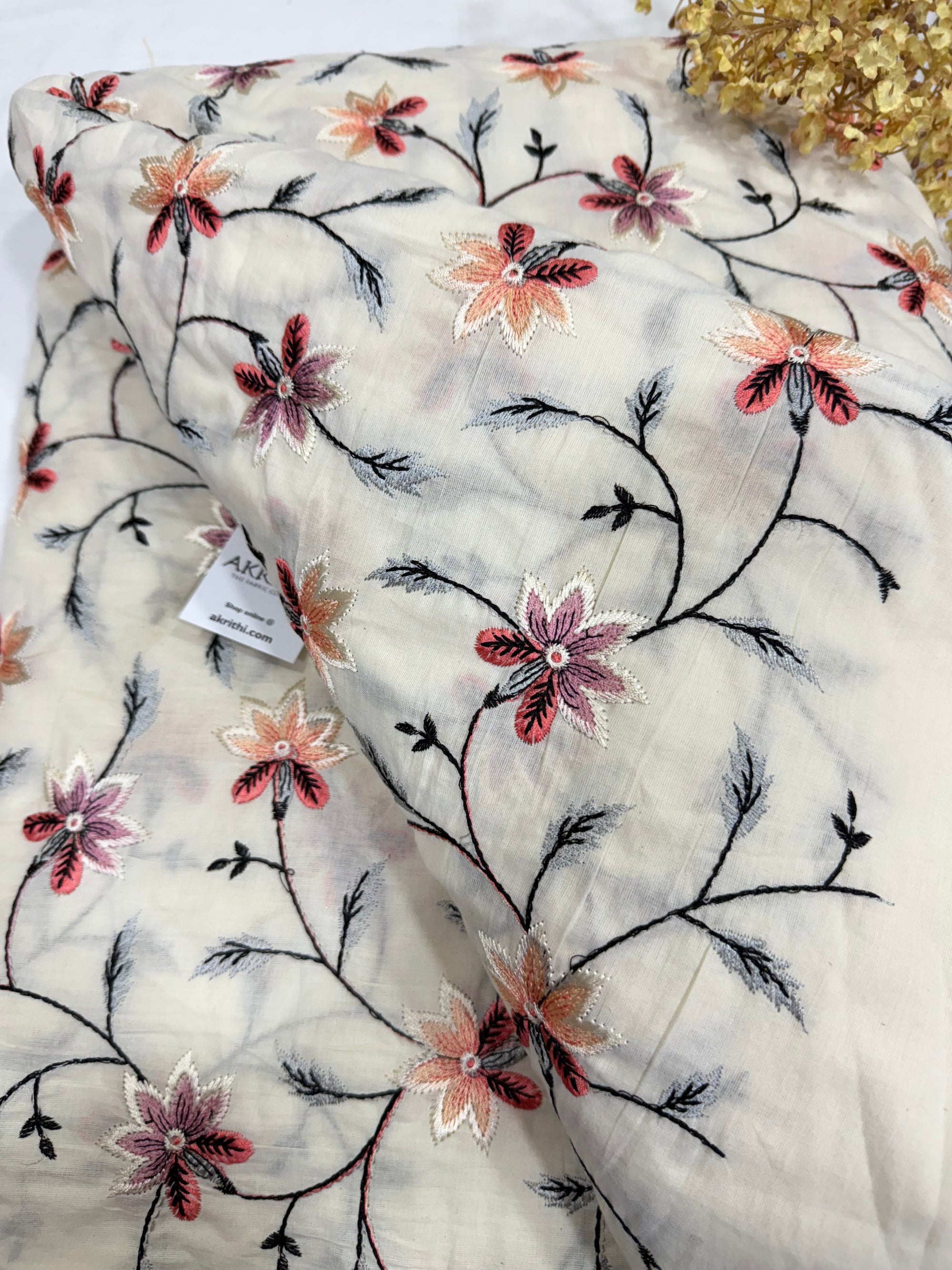 Pure Cotton embroidered fabric