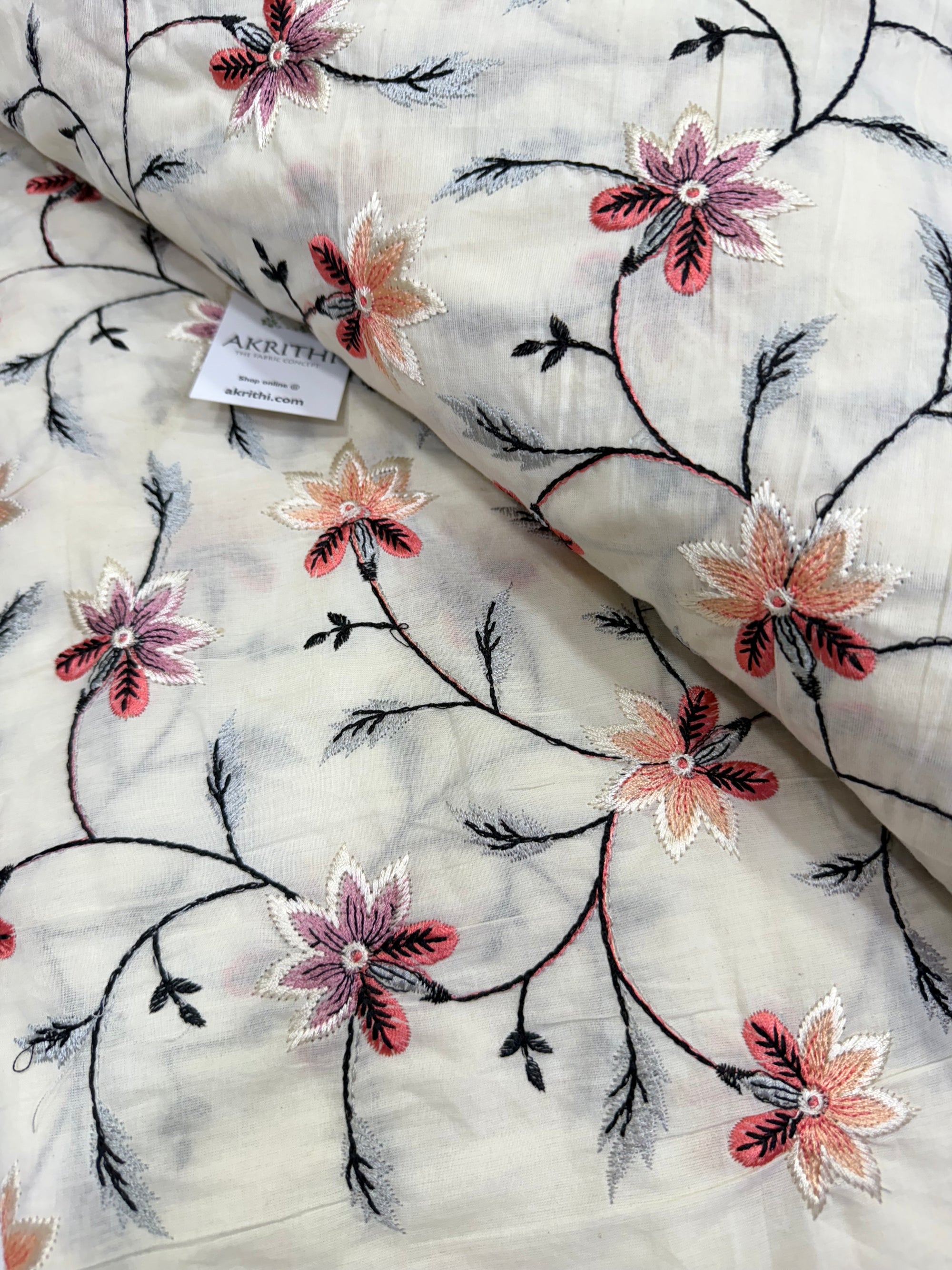 Pure Cotton embroidered fabric