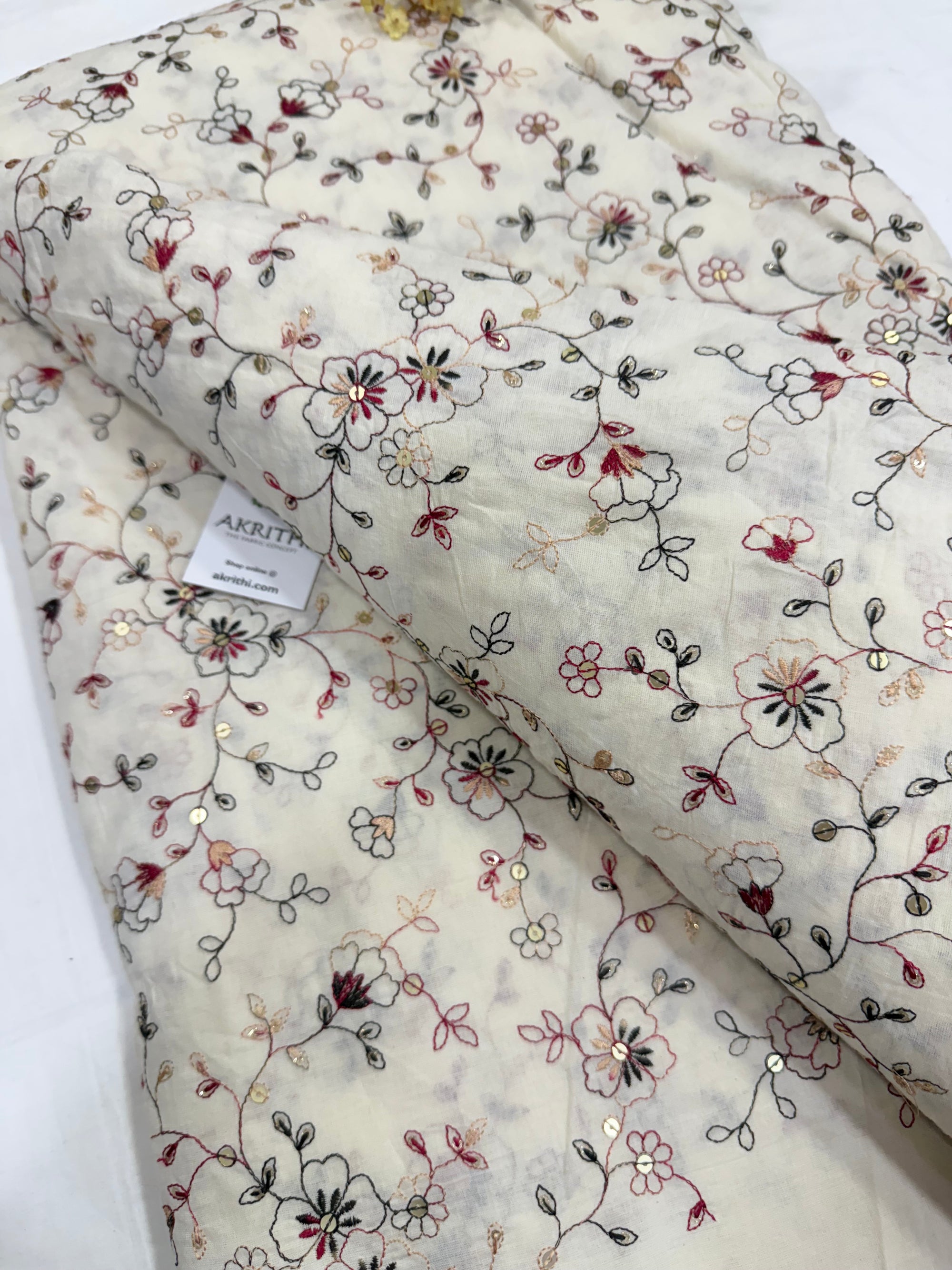 Pure Cotton embroidered fabric