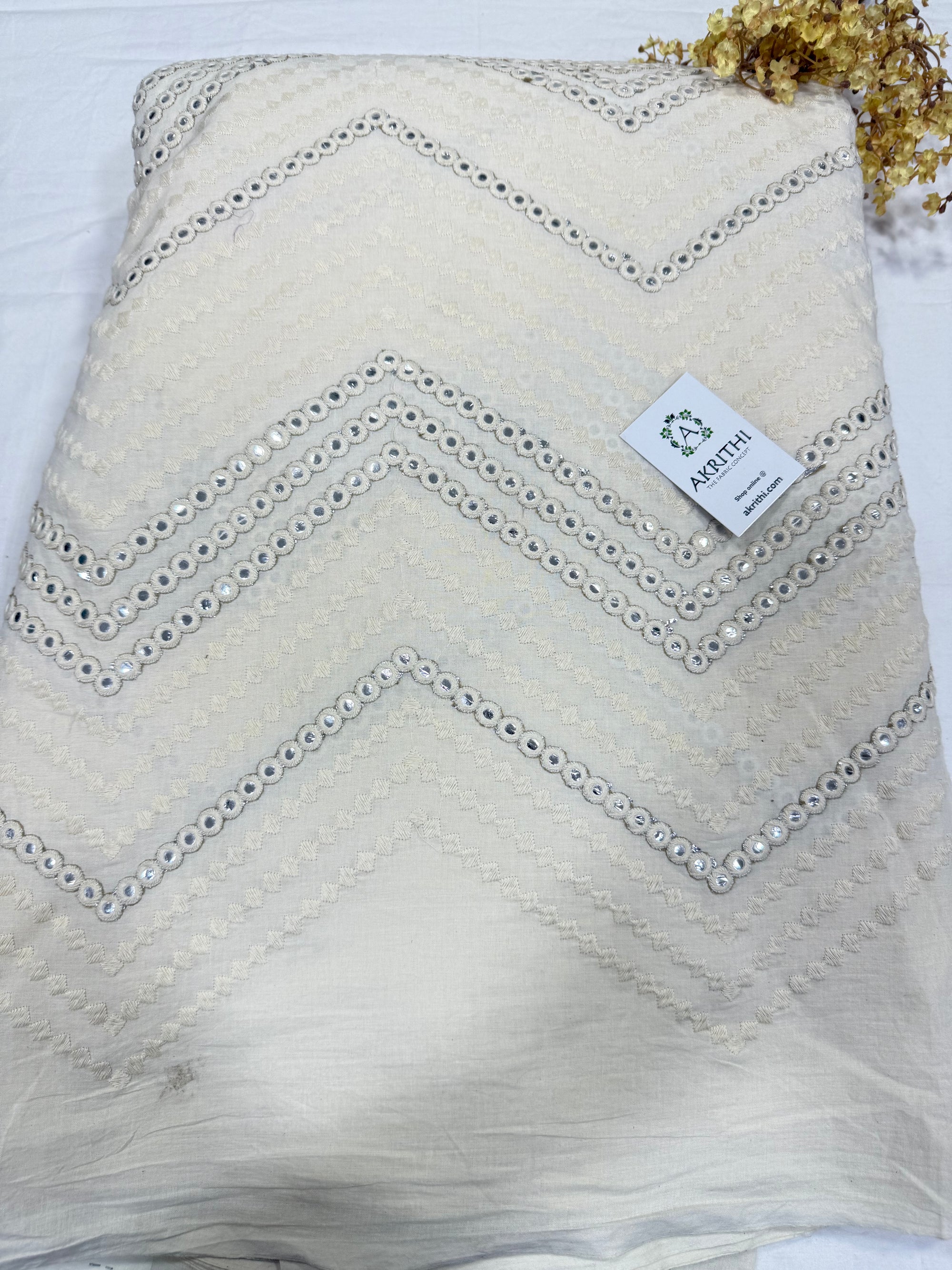 Pure Cotton embroidered fabric