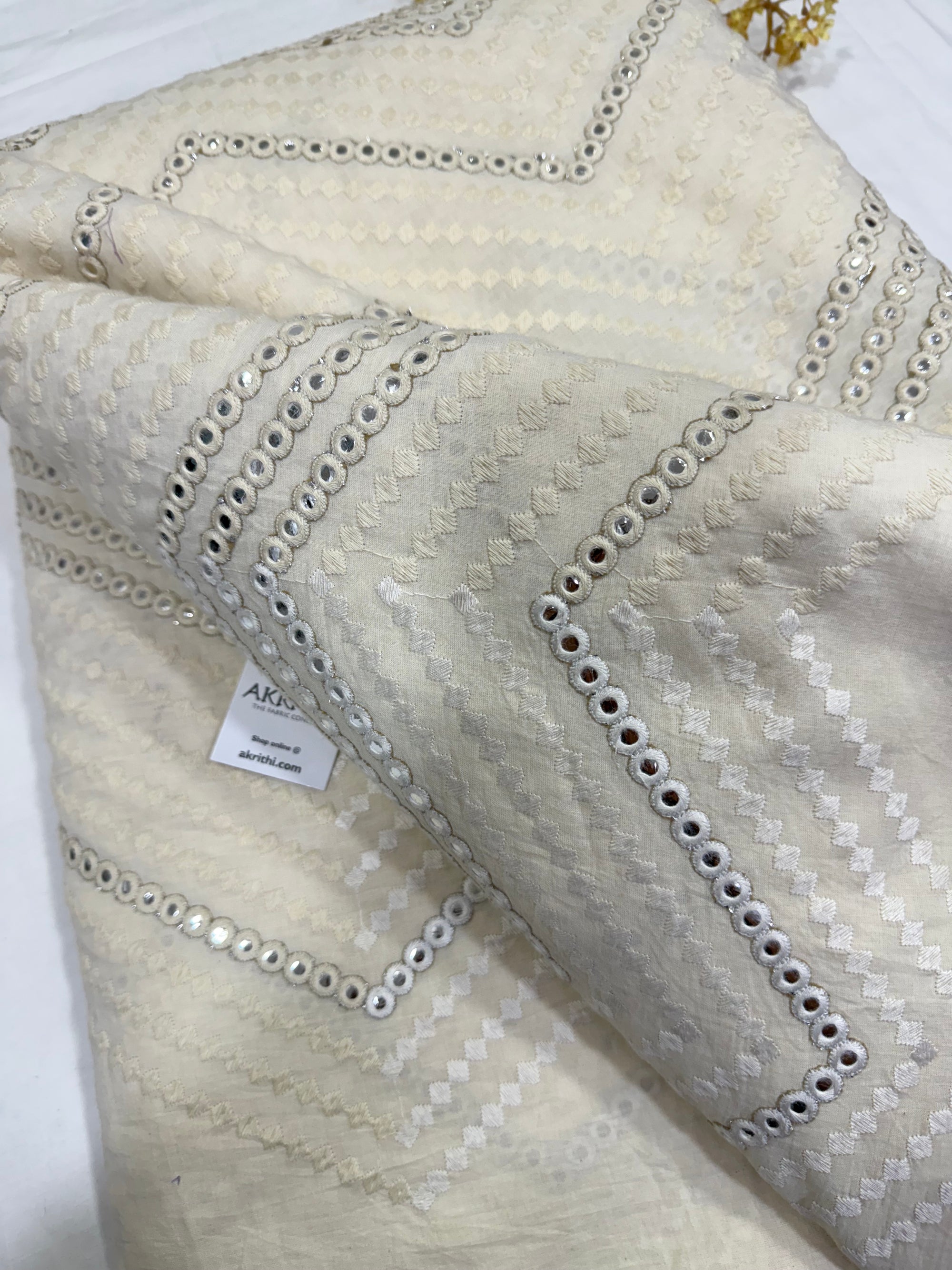 Pure Cotton embroidered fabric