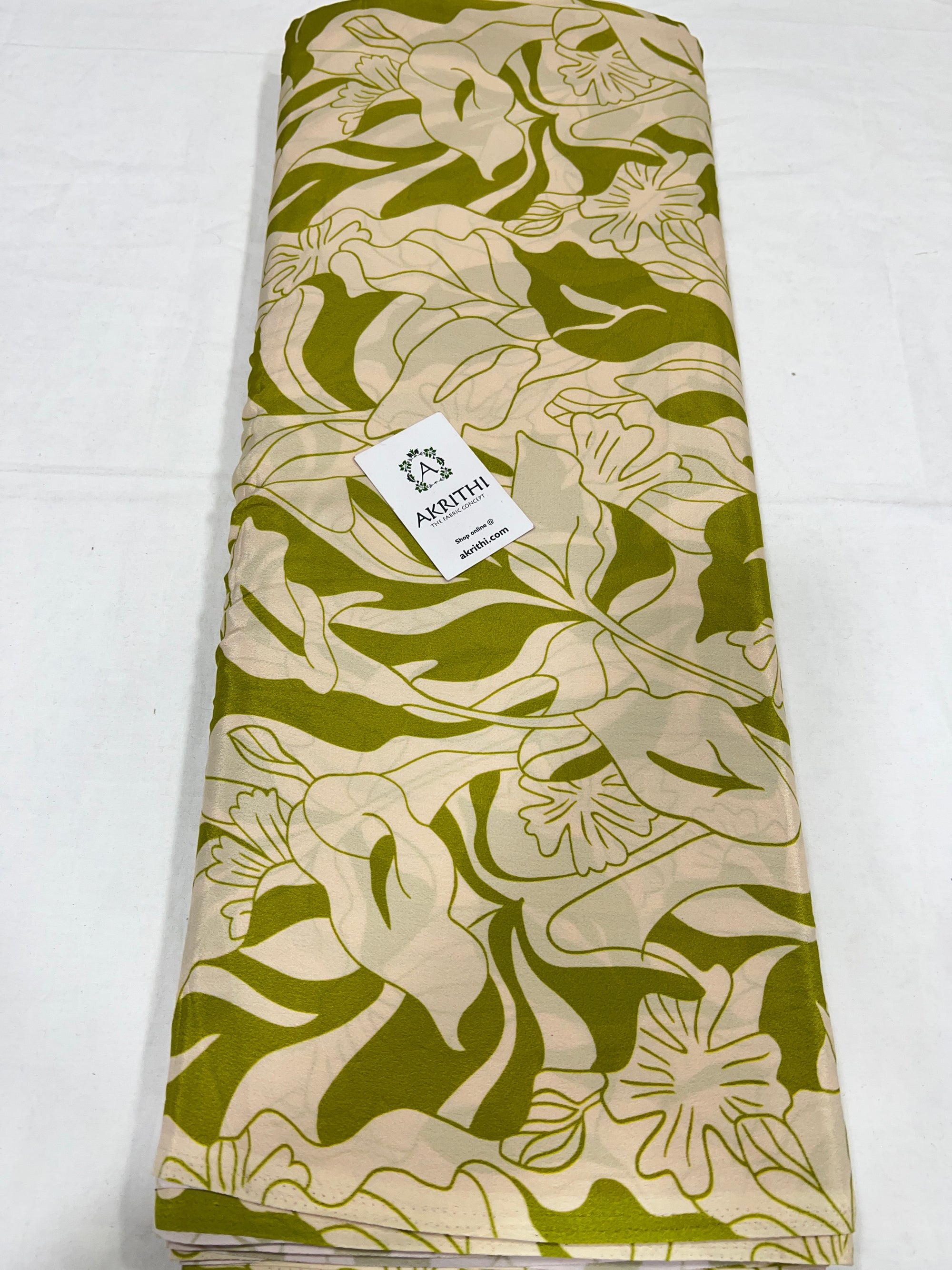 Digital floral printed mysore crepe fabric