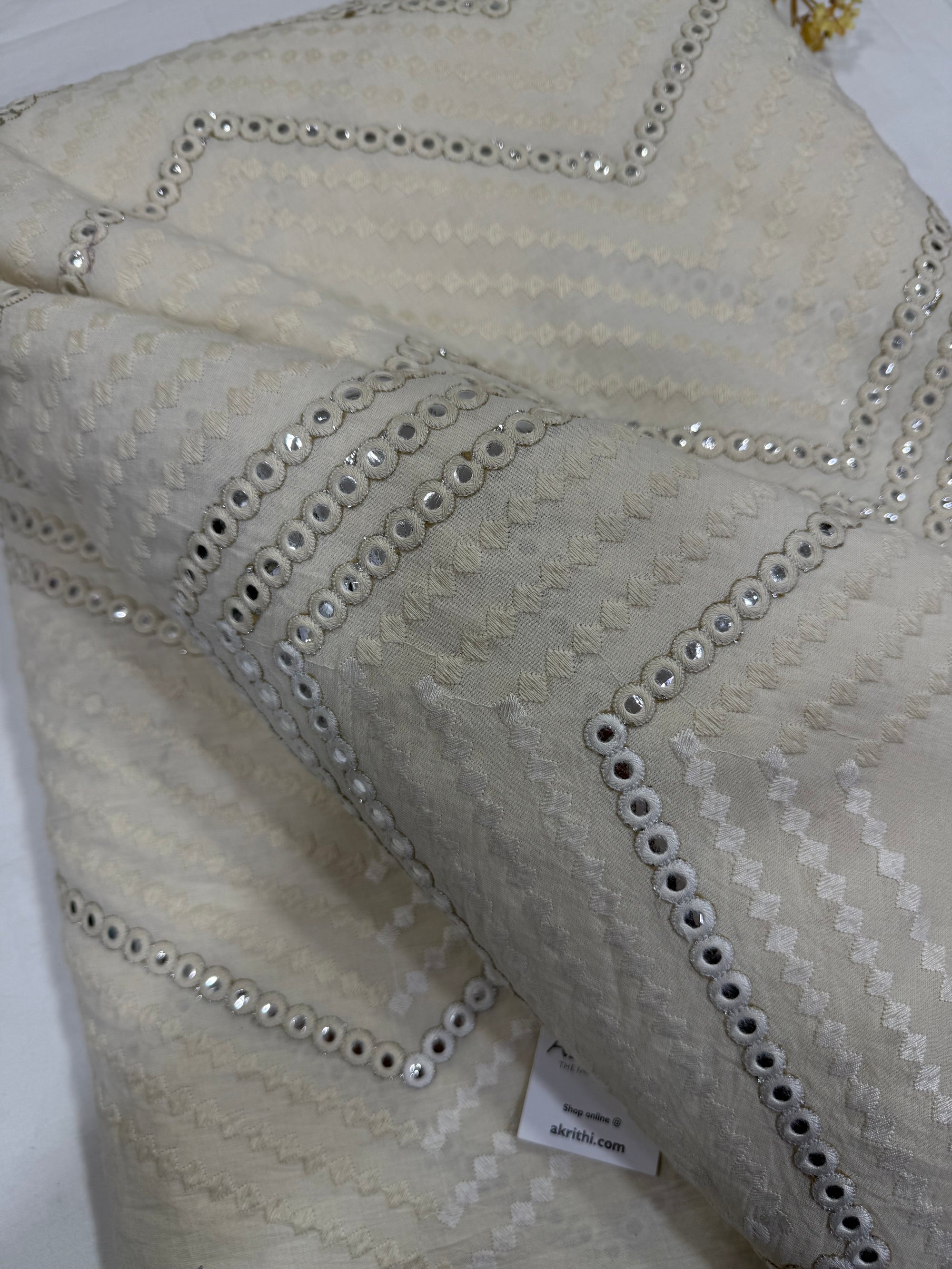 Pure Cotton embroidered fabric