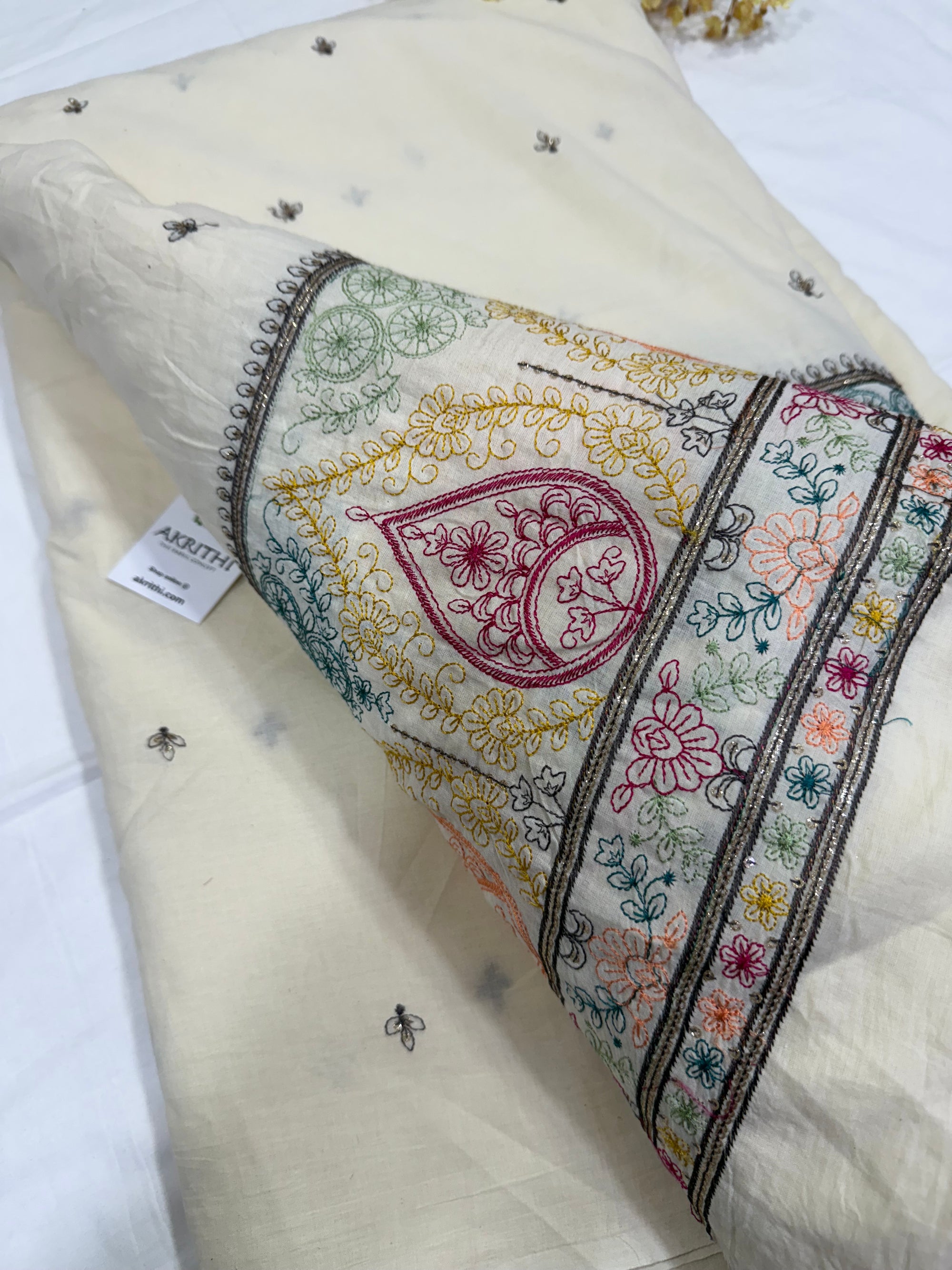 Pure Cotton embroidered fabric