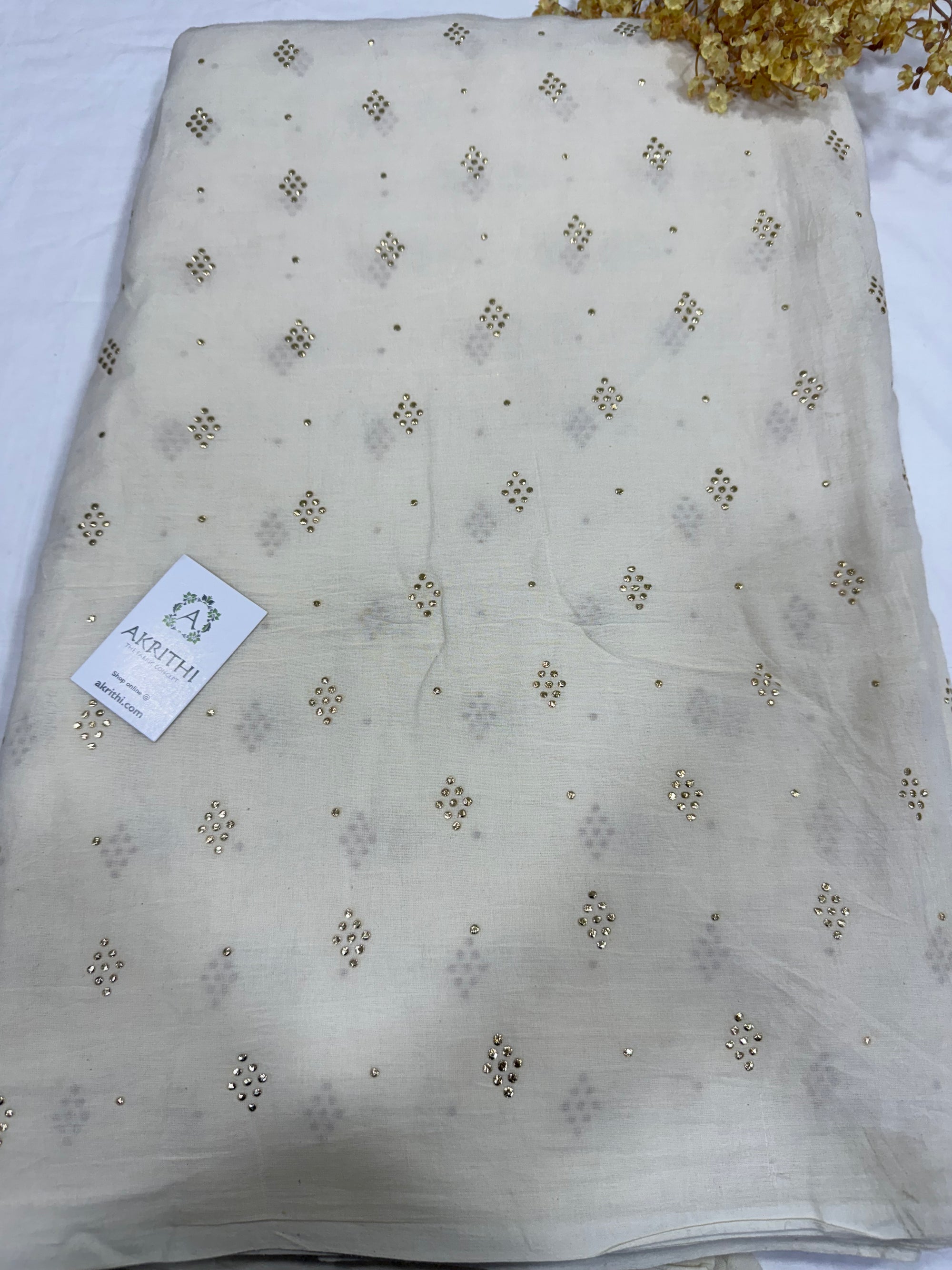 Pure Cotton mukaish fabric
