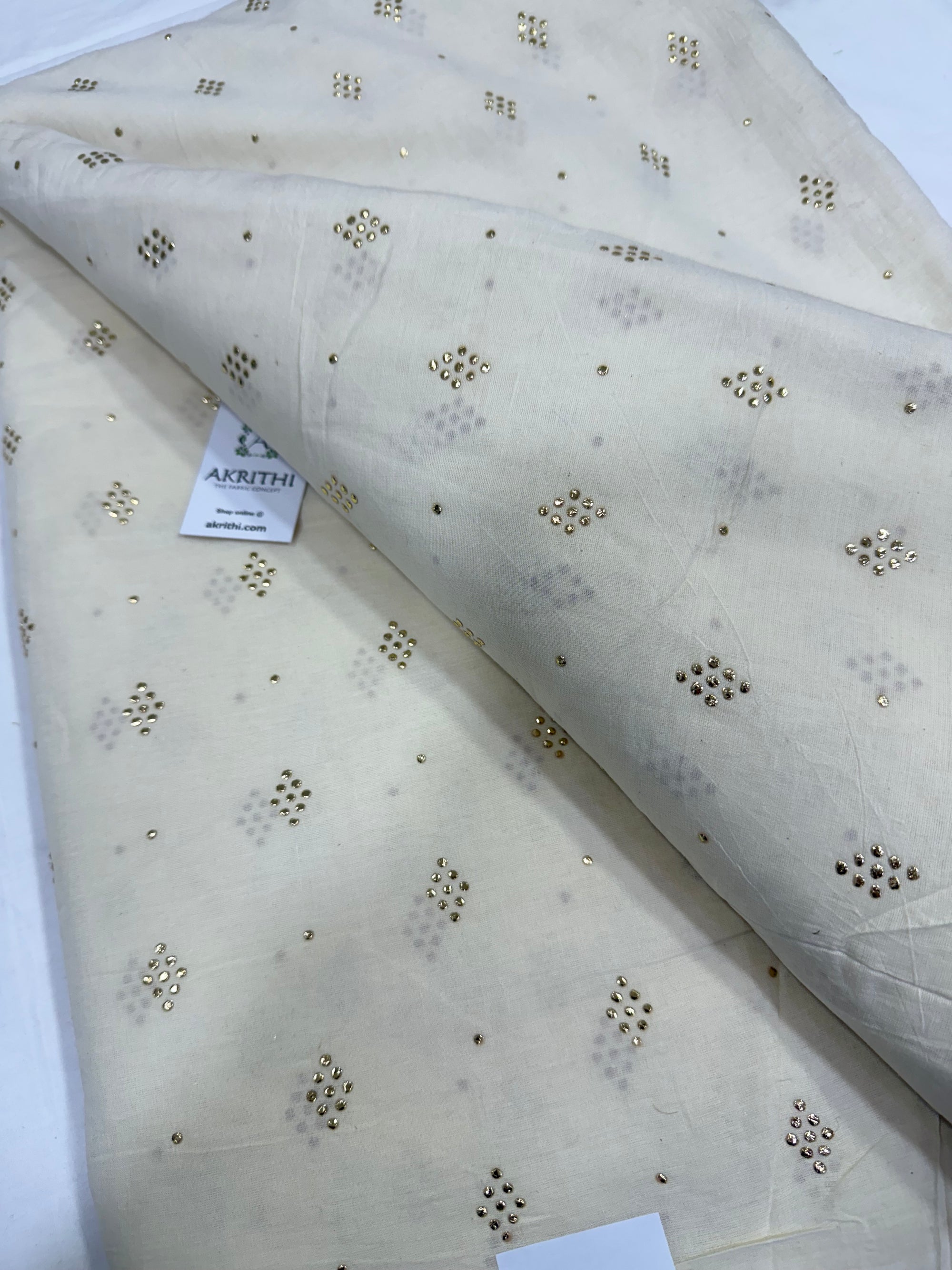 Pure Cotton mukaish fabric