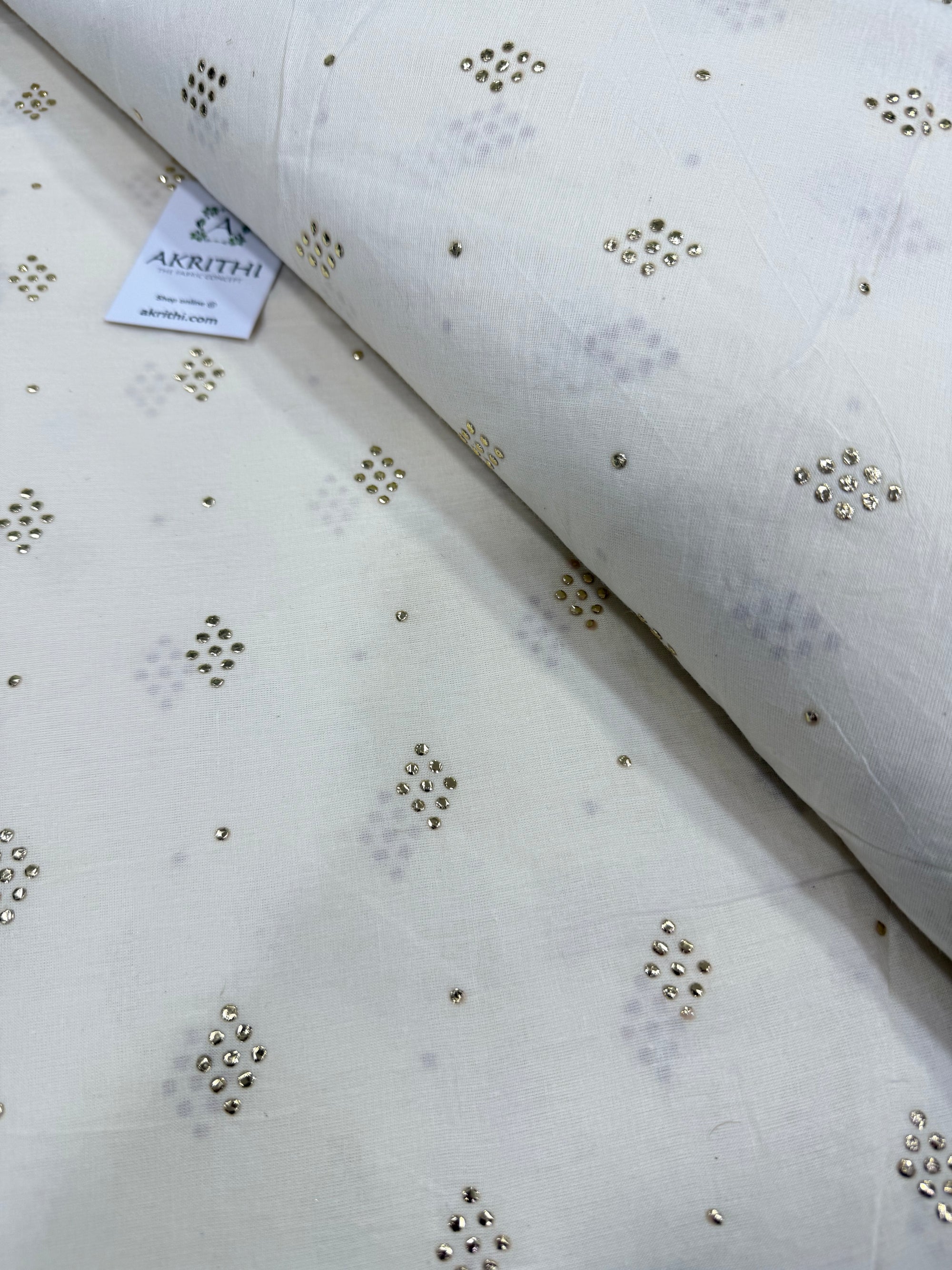 Pure Cotton mukaish fabric