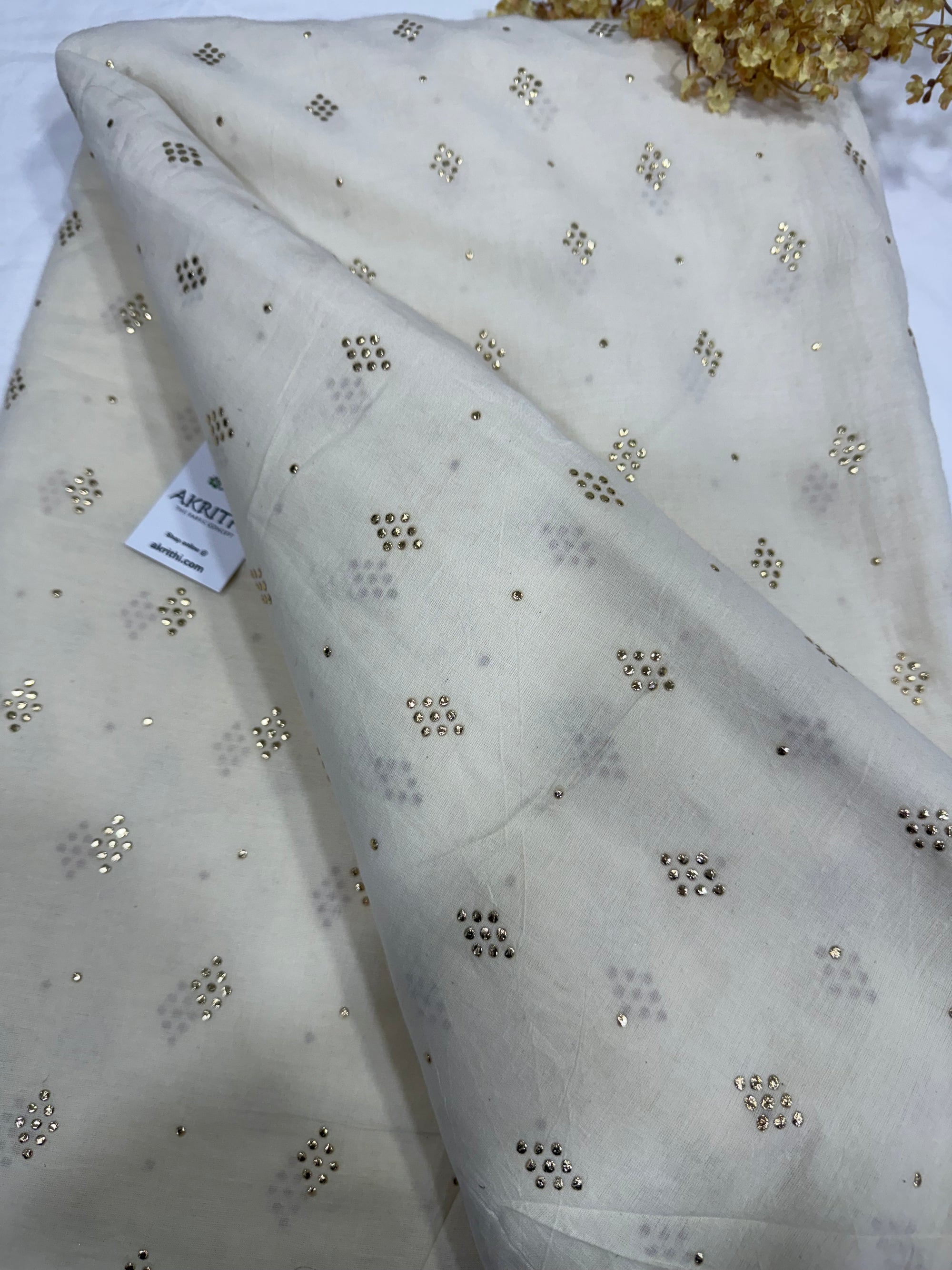 Pure Cotton mukaish fabric