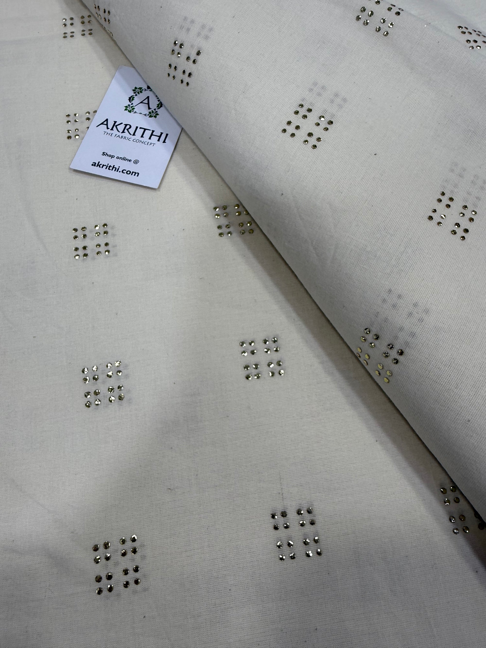 Pure Cotton mukaish fabric