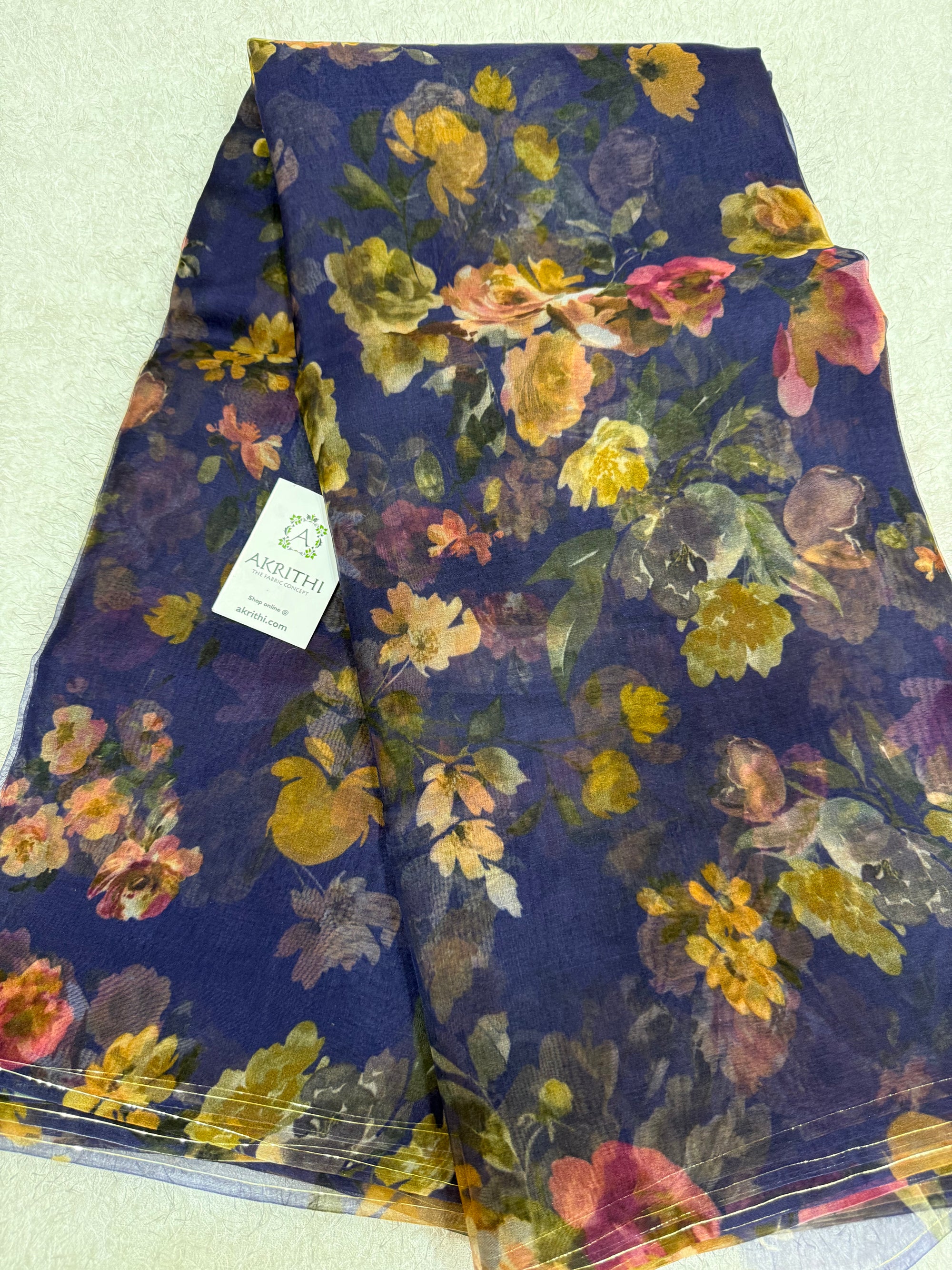 Pure silk organza digital printed fabric