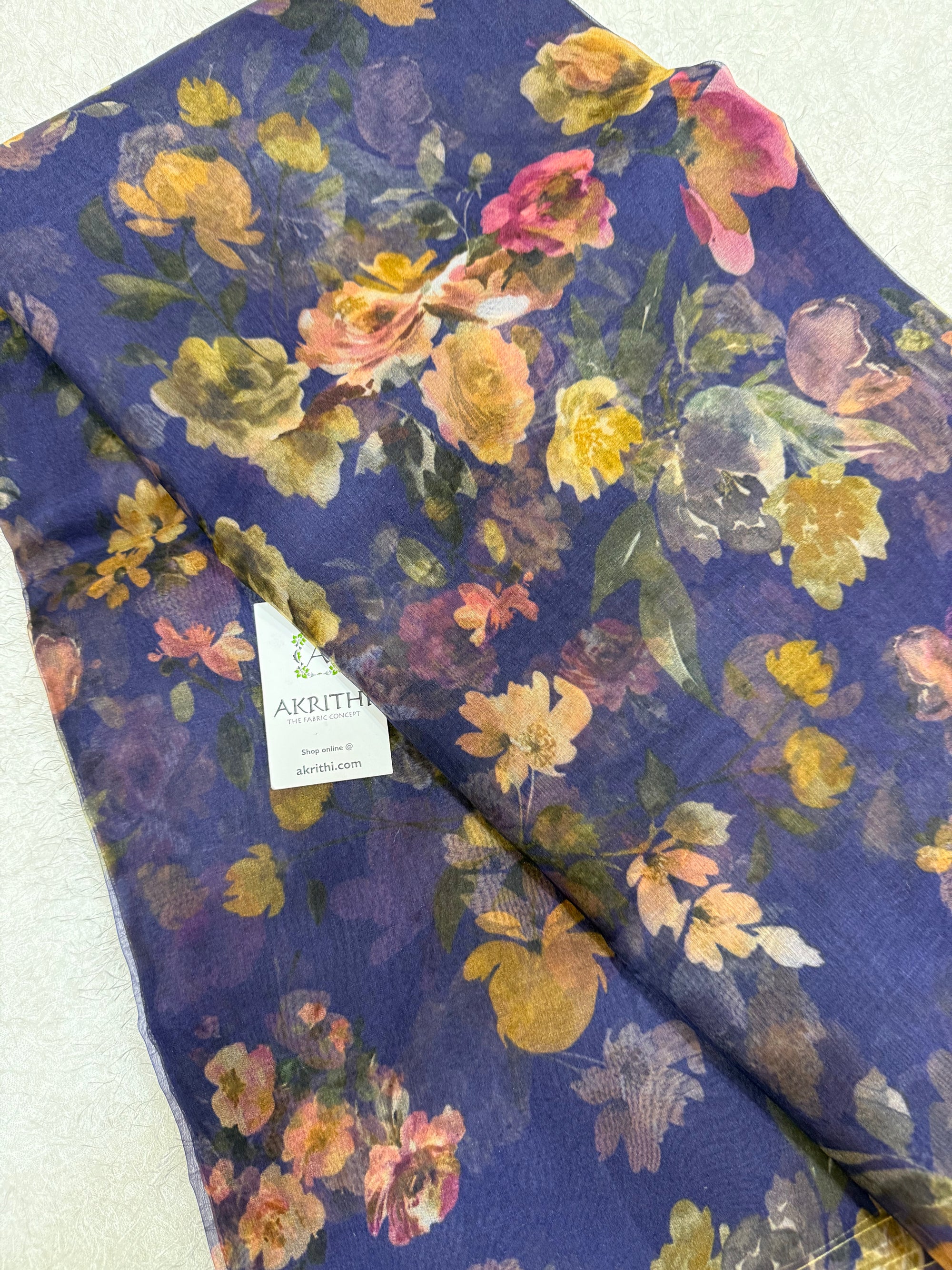 Pure silk organza digital printed fabric