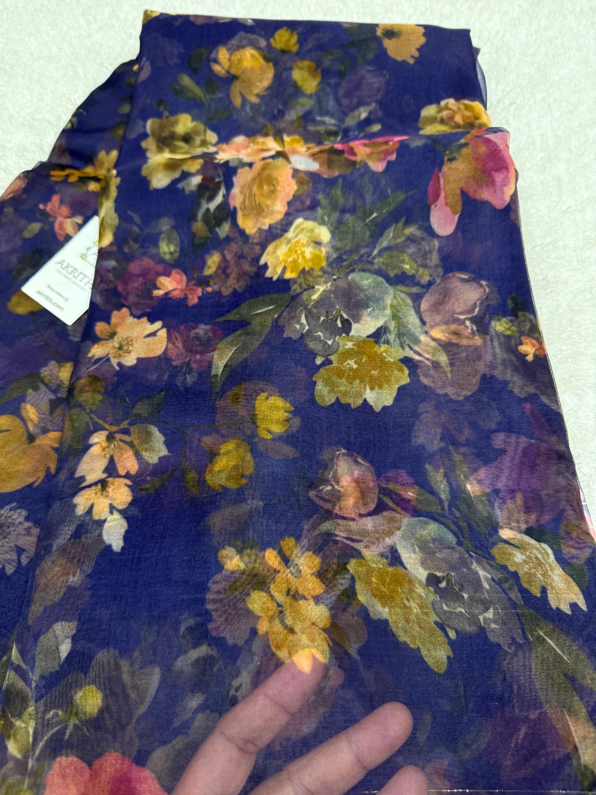 Pure silk organza digital printed fabric