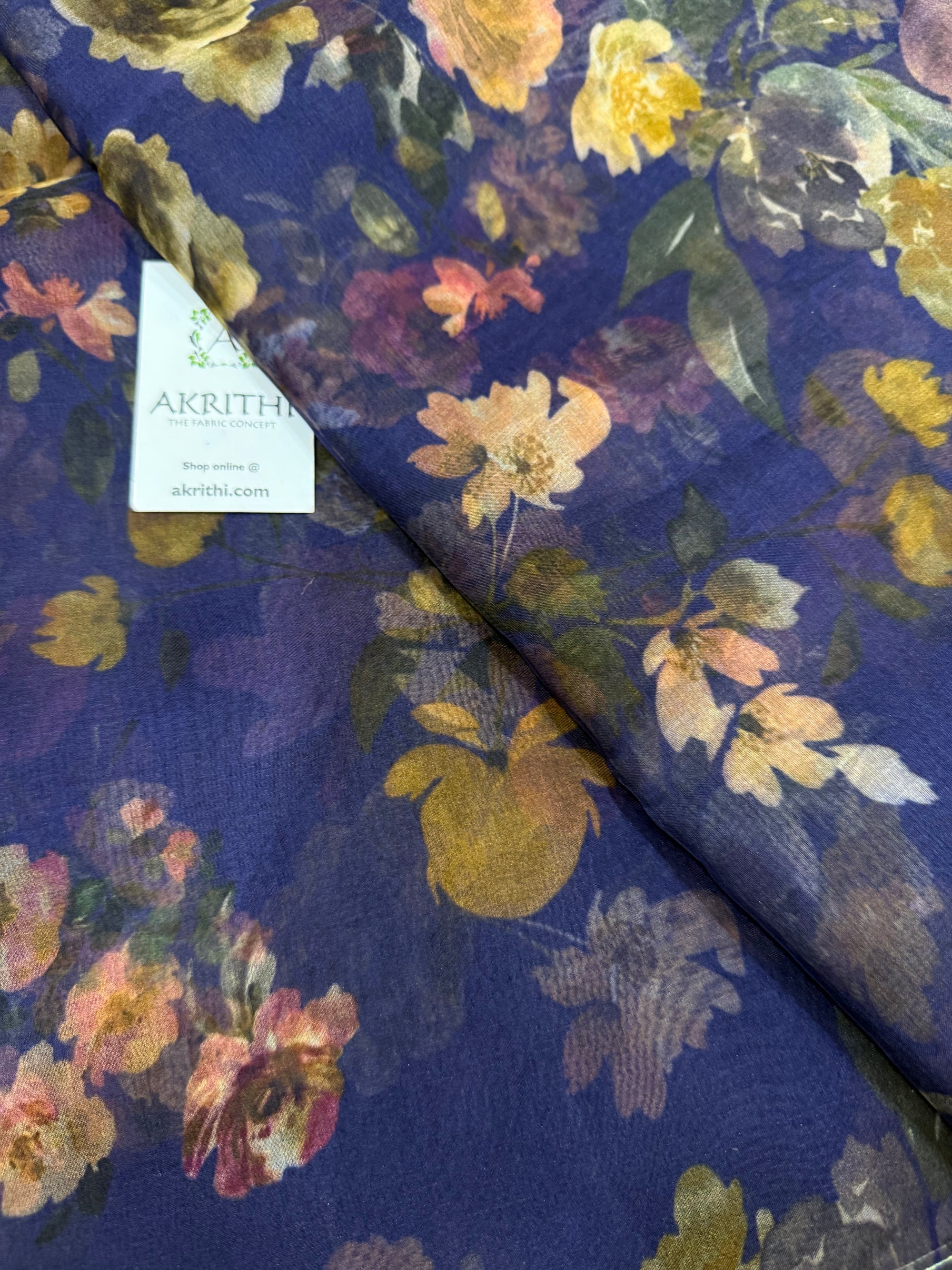 Pure silk organza digital printed fabric