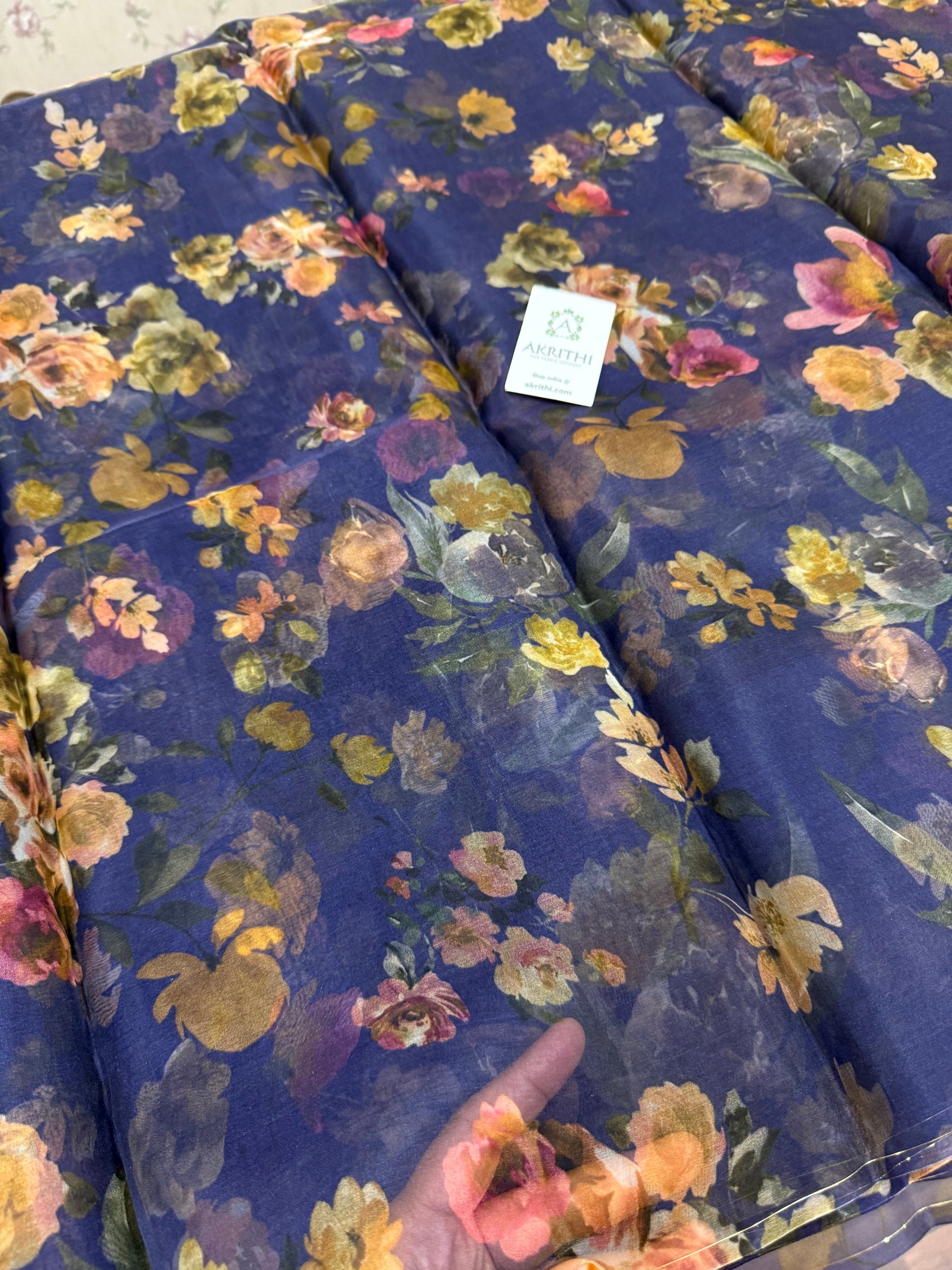 Pure silk organza digital printed fabric