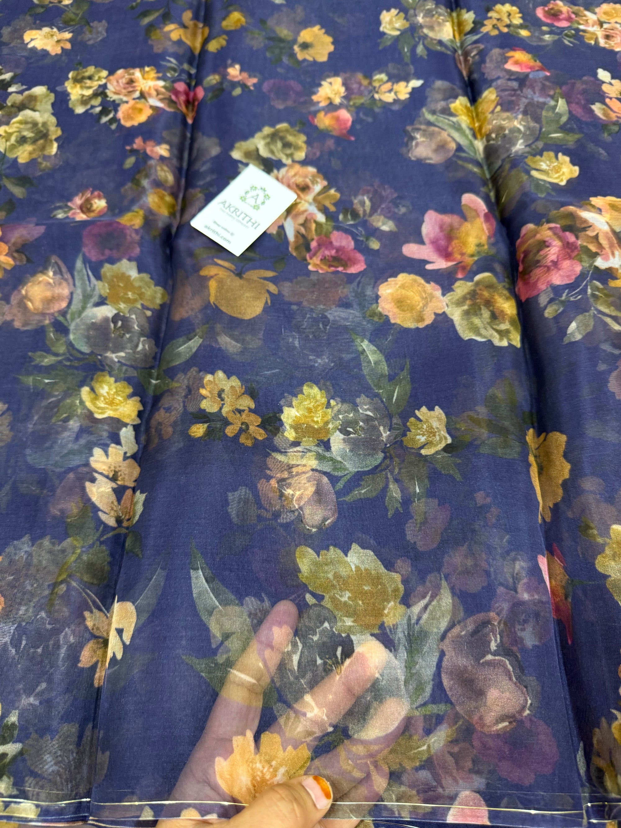 Pure silk organza digital printed fabric