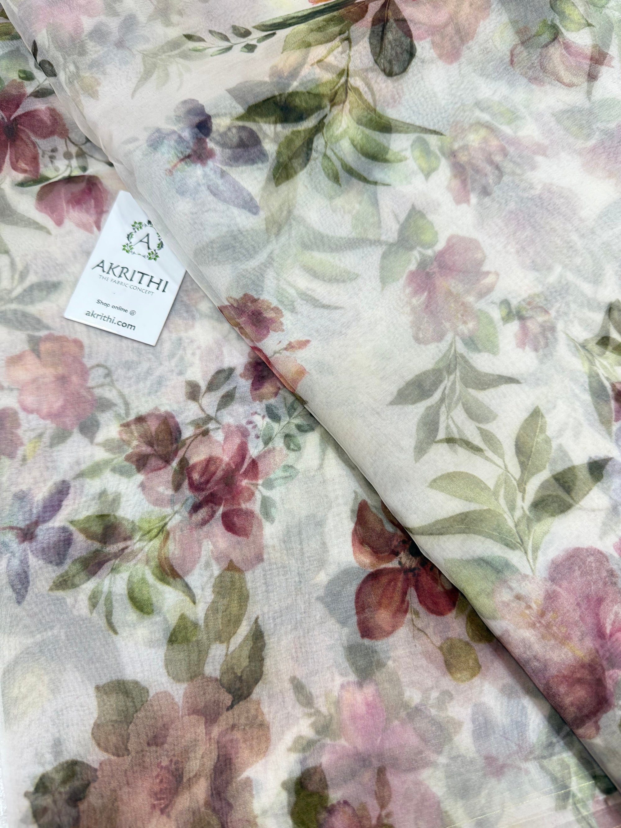 Pure silk organza digital printed fabric