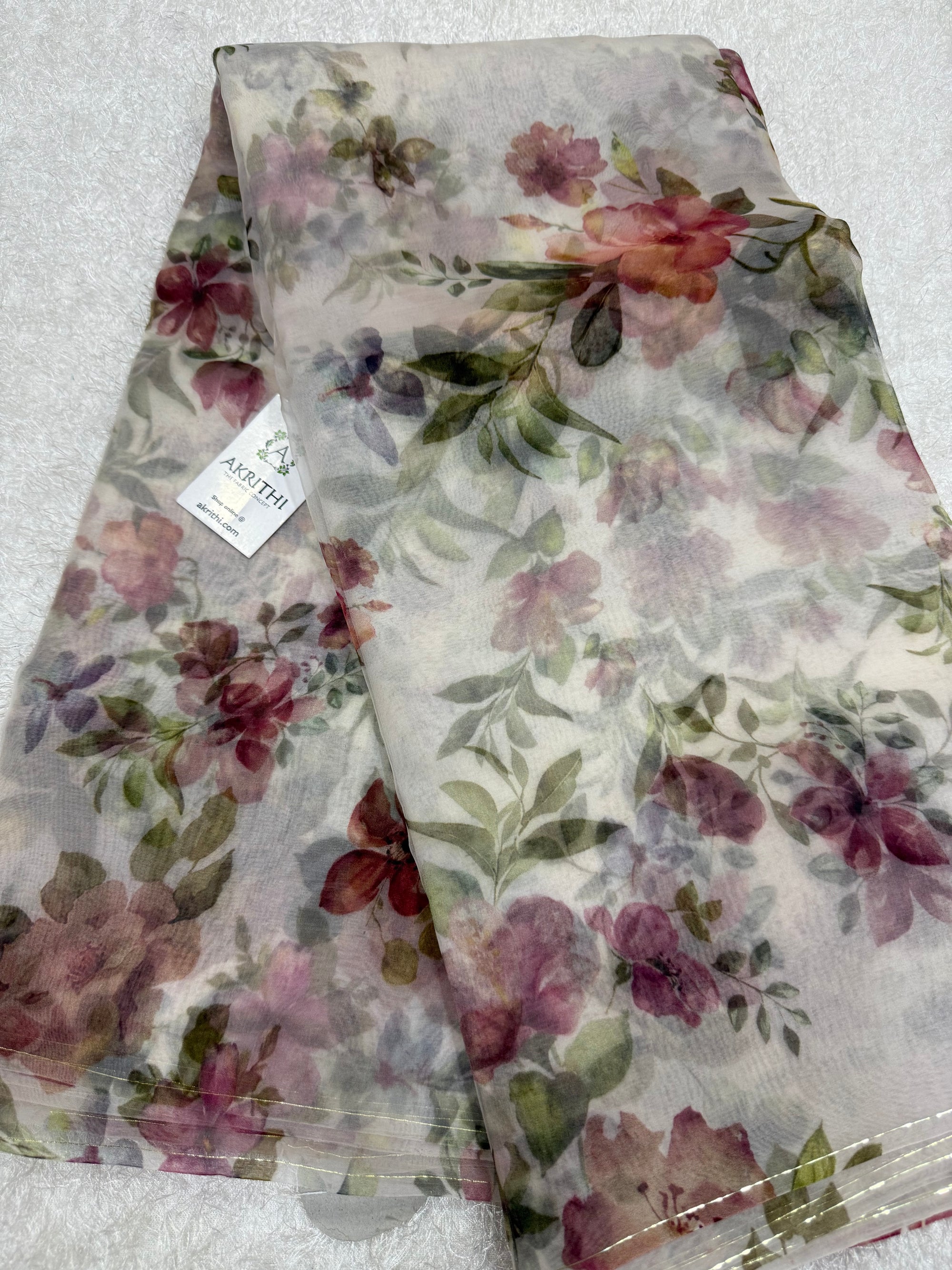 Pure silk organza digital printed fabric