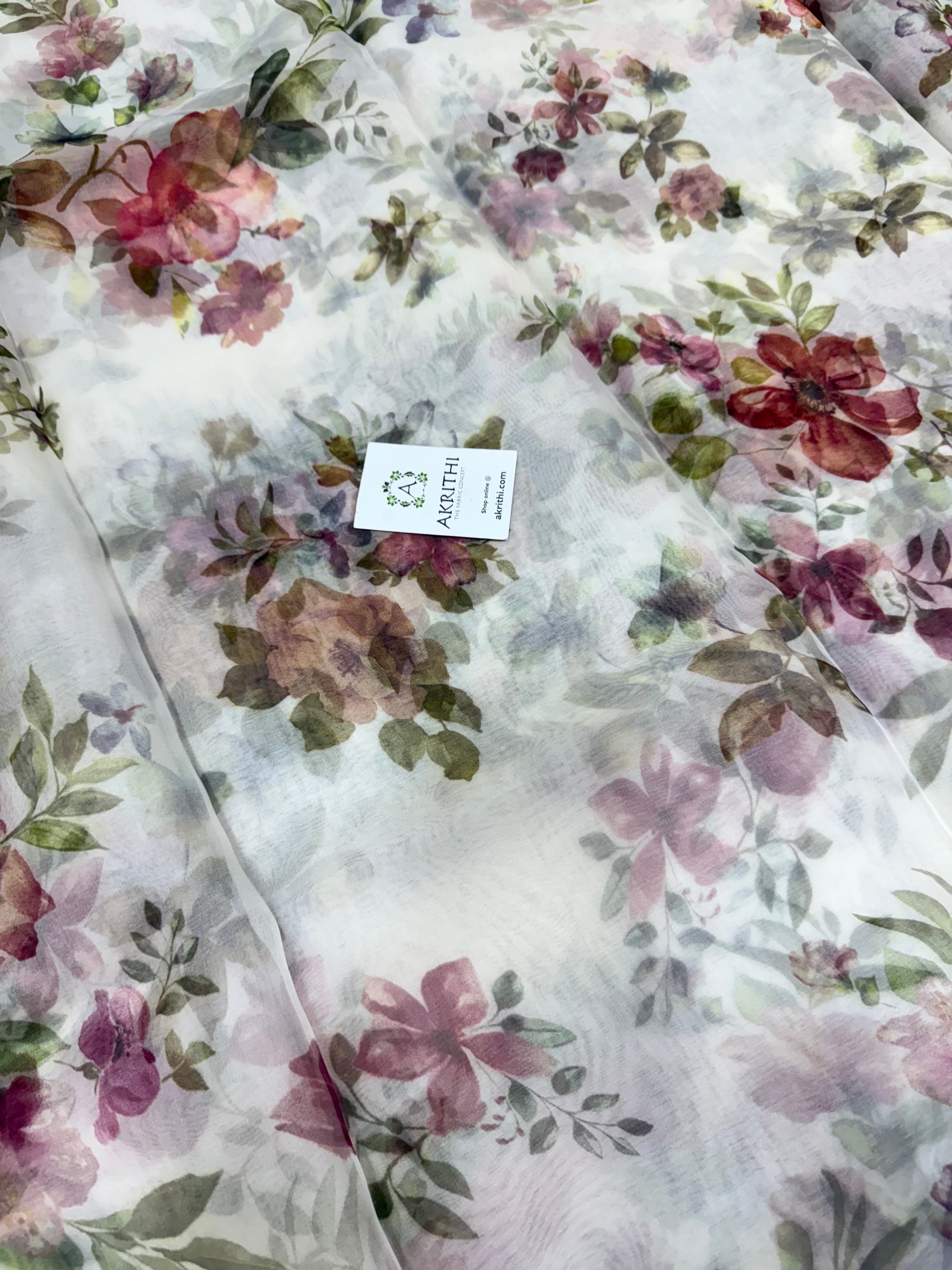 Pure silk organza digital printed fabric