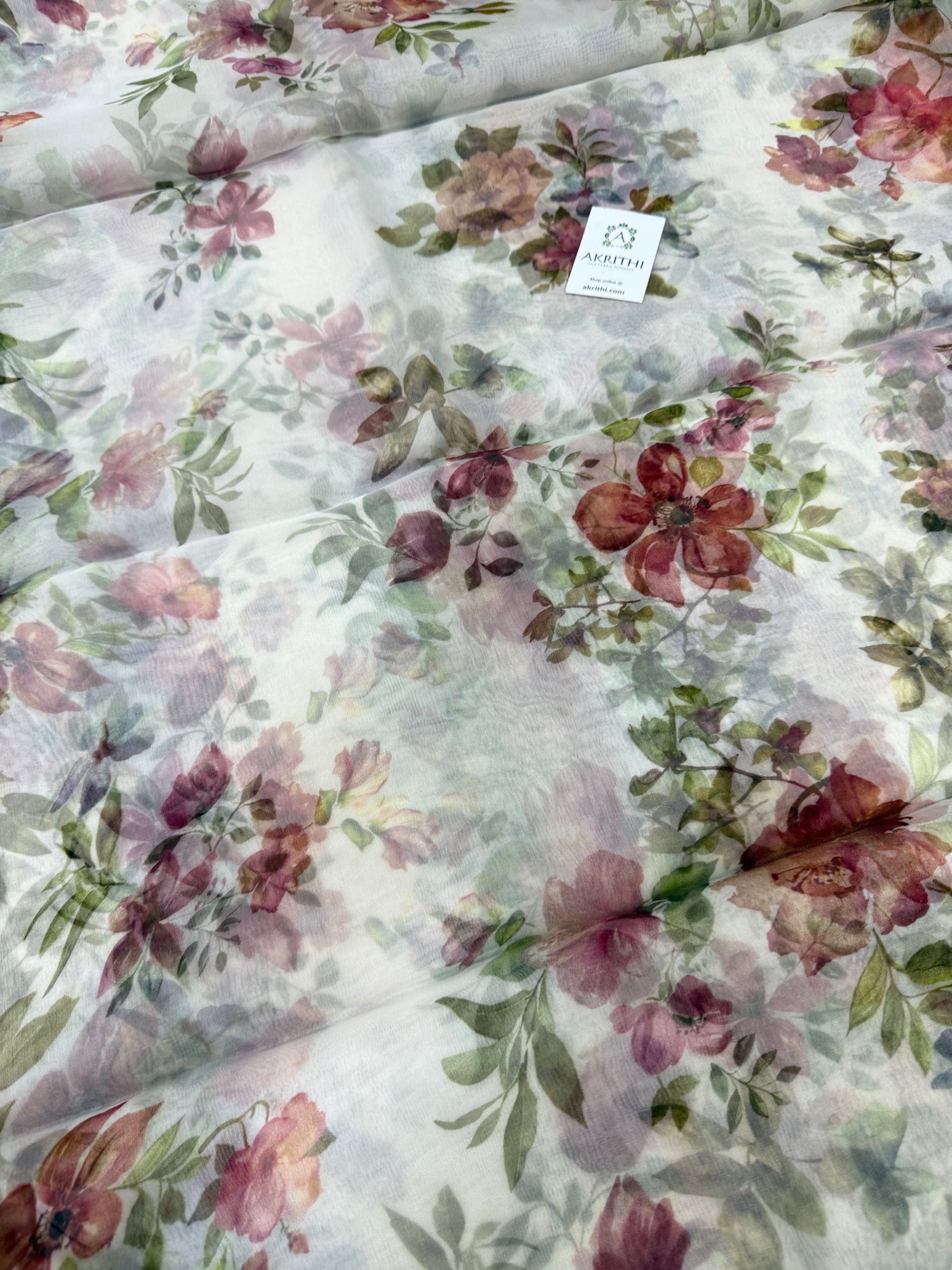 Pure silk organza digital printed fabric