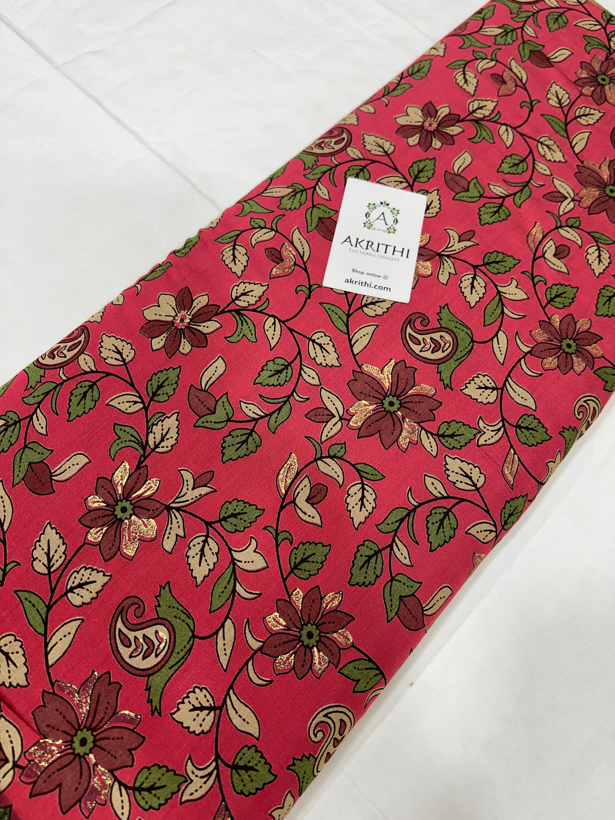 Printed viscose silk fabric