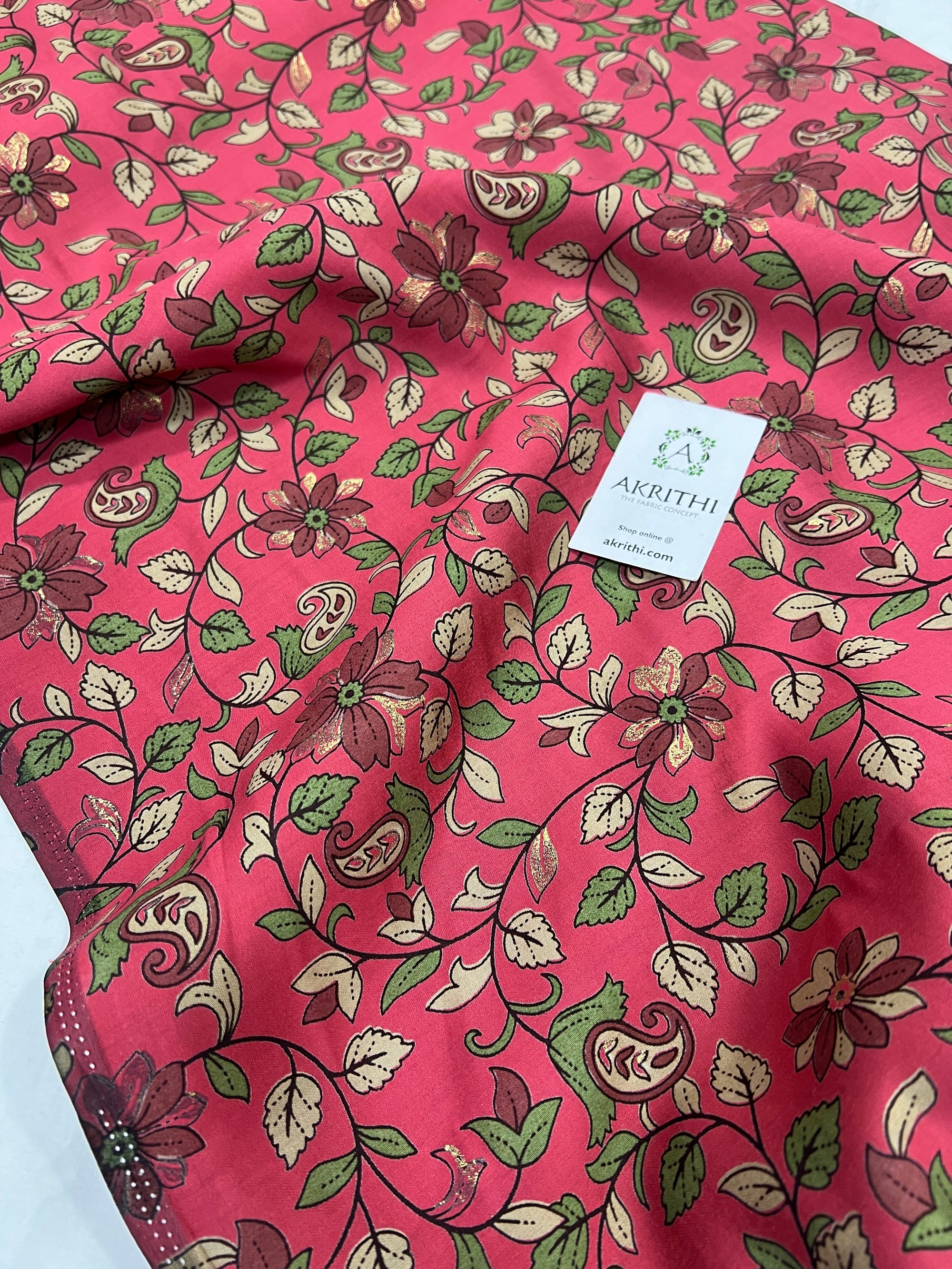 Printed viscose silk fabric