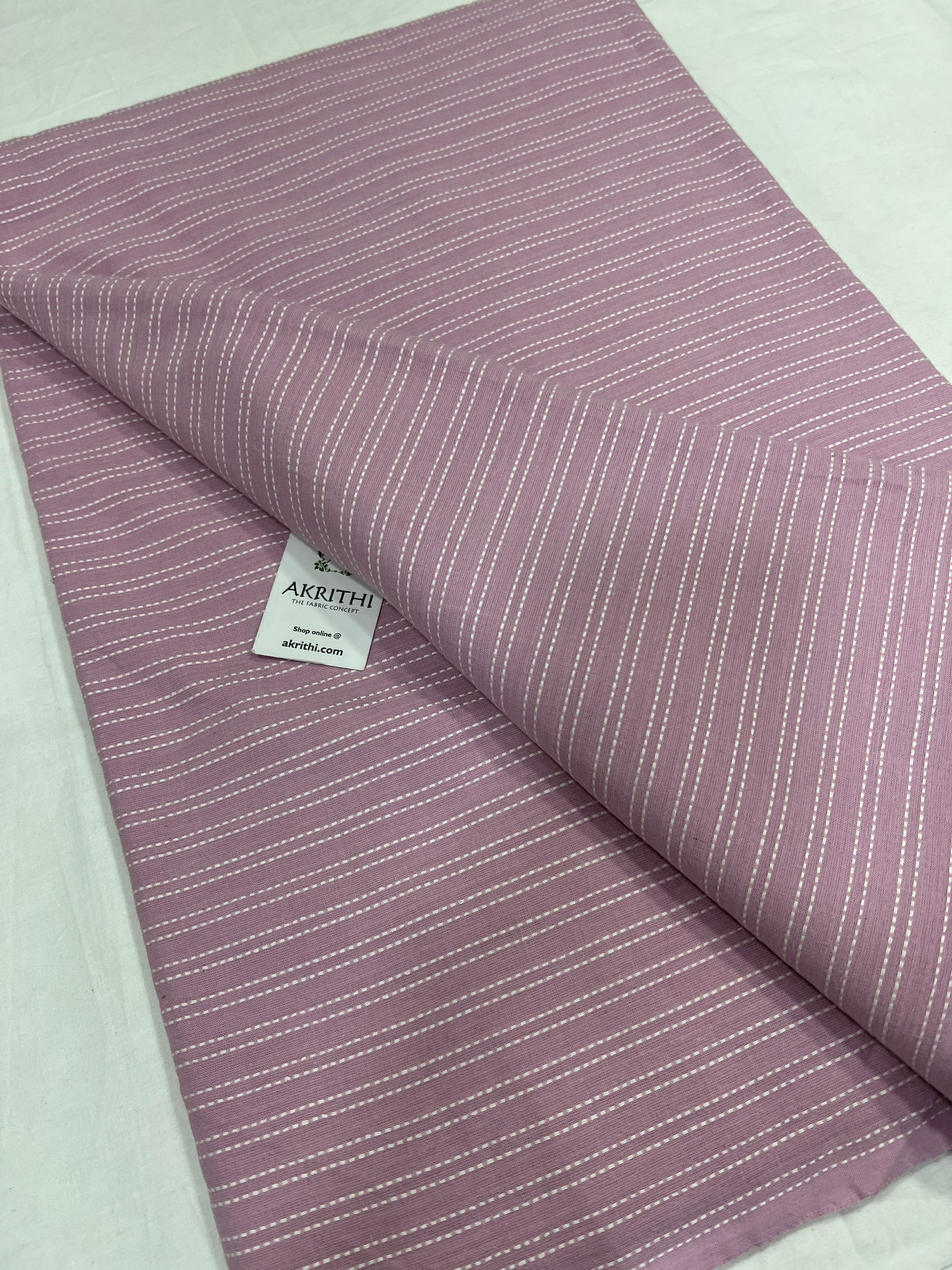 Handloom Woven pure cotton fabric 85 CM CUT