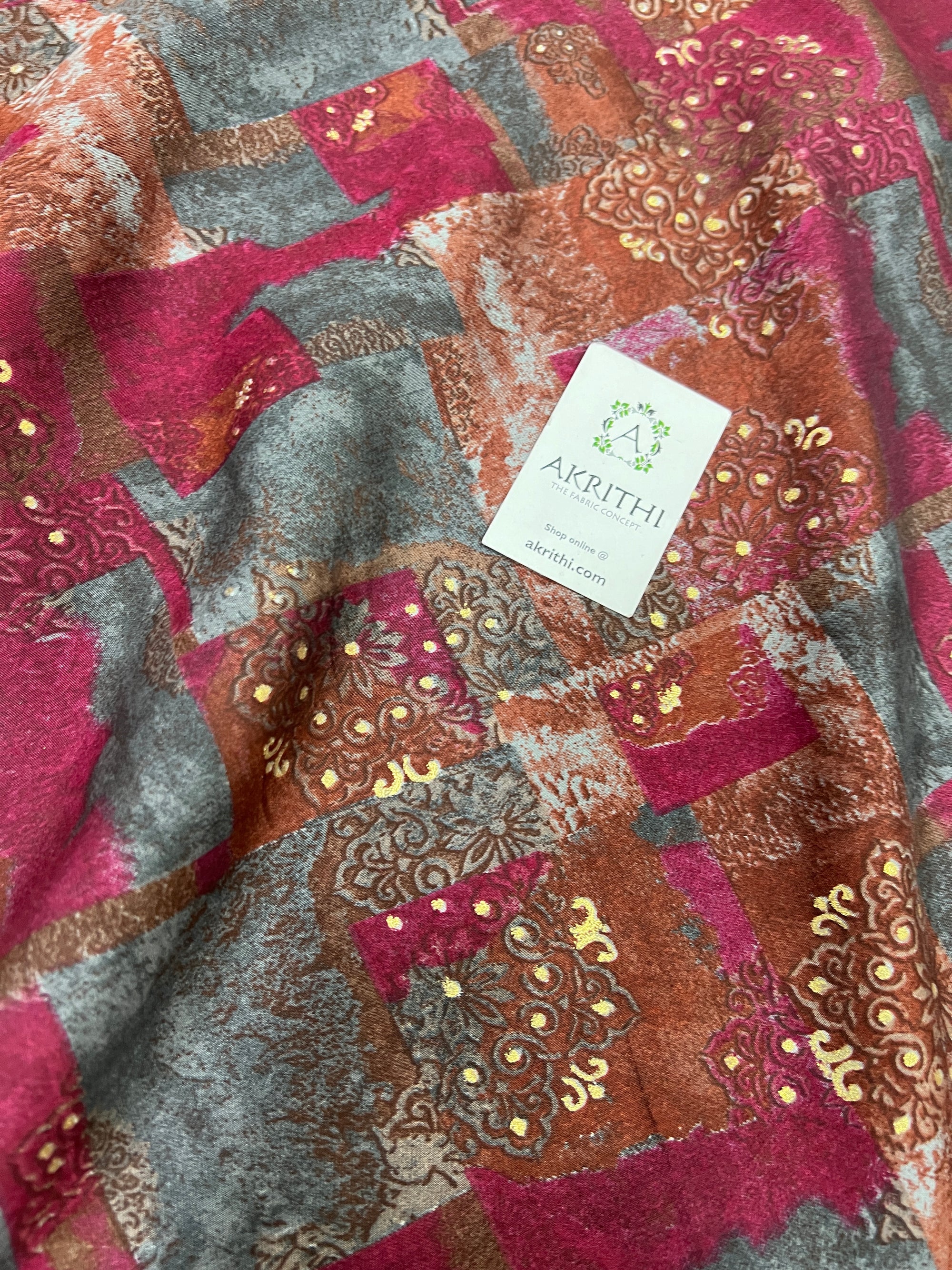 Printed viscose silk fabric