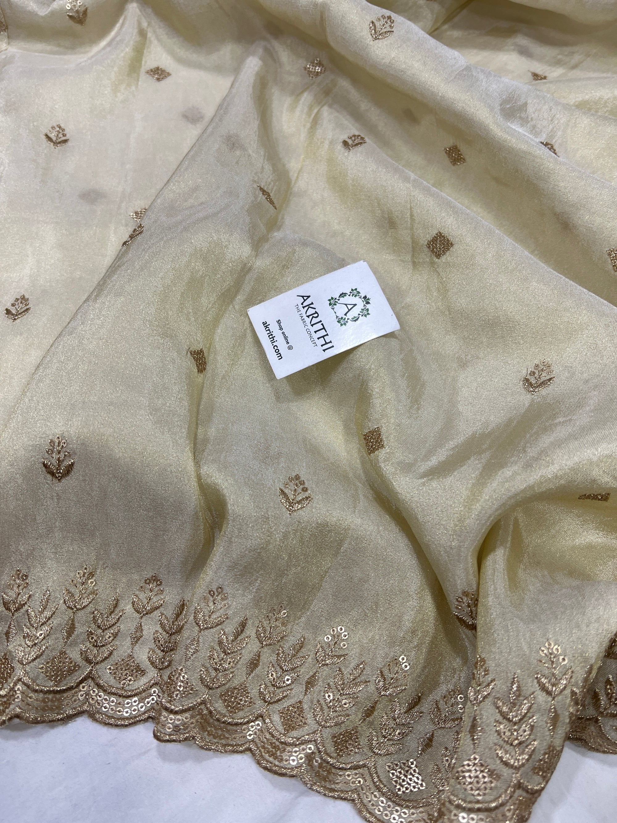 Embroidered tissue dupatta