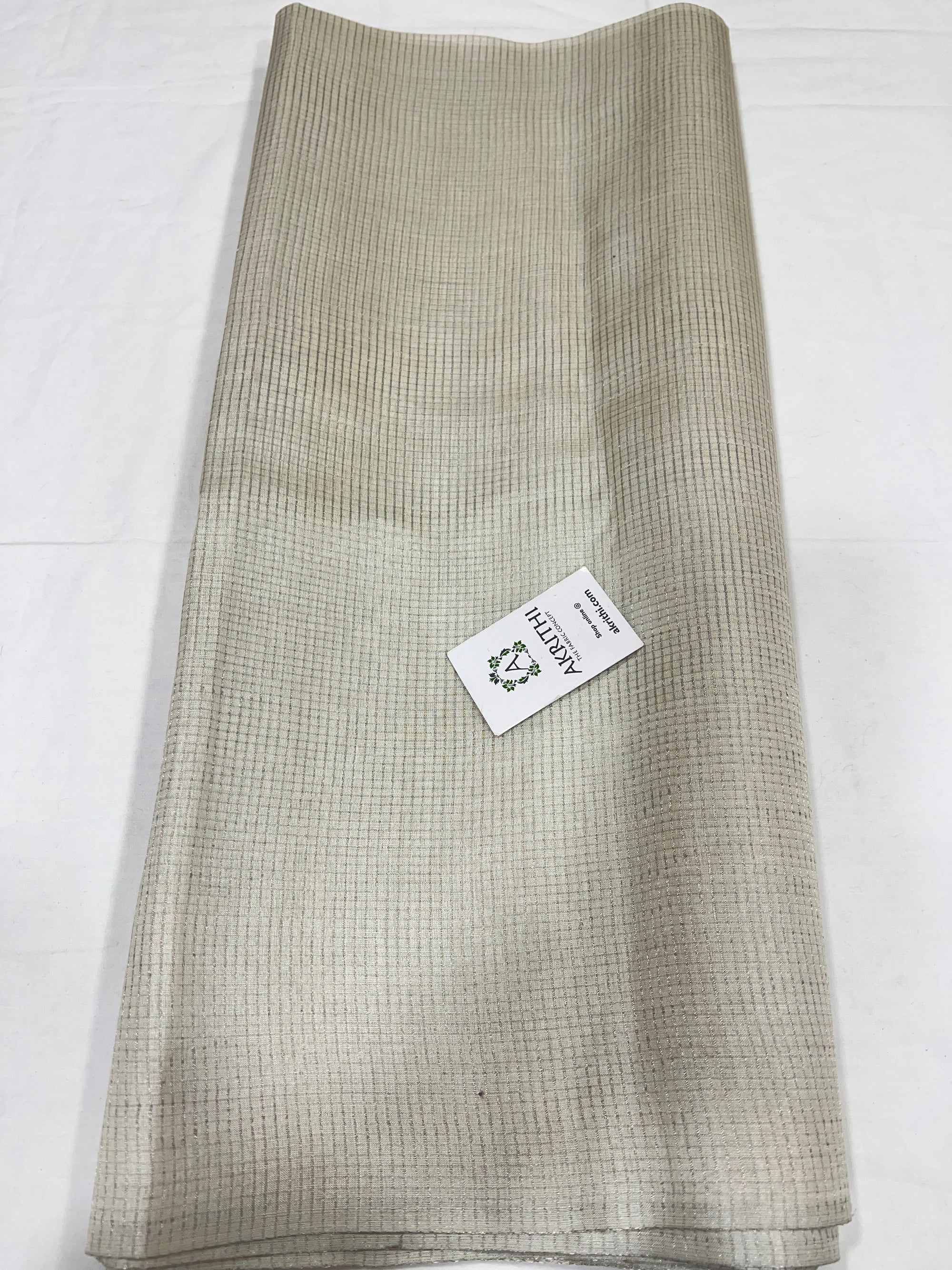 DYEABLE SILVER TISSUE CHECKS PURE TUSSAR SILK FABRIC