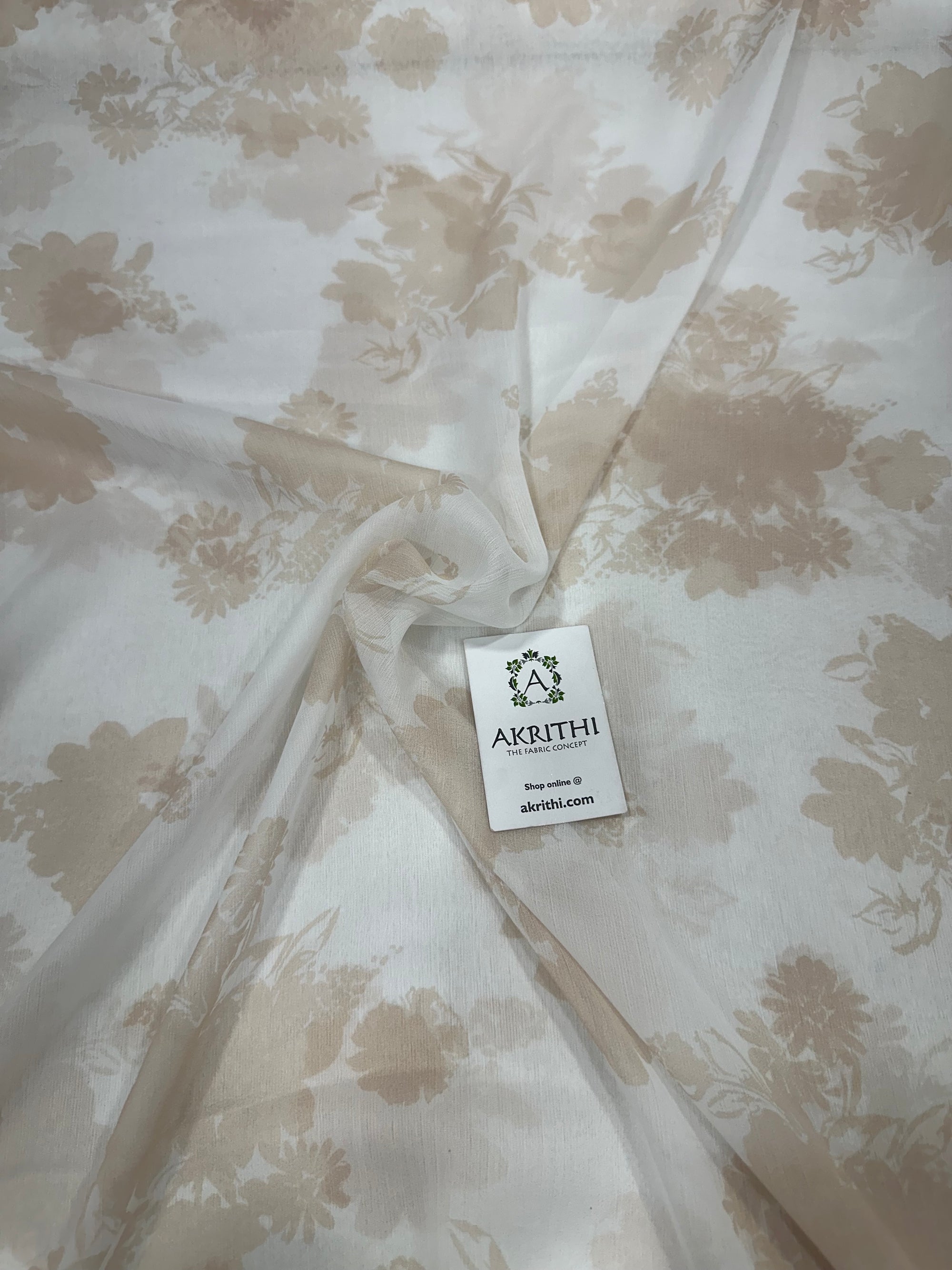 Digital floral printed chiffon fabric