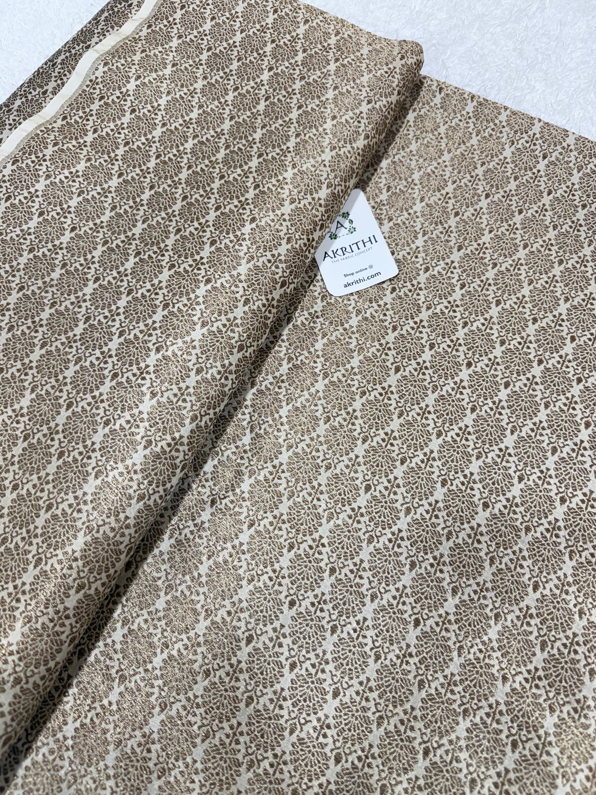 Pure silk Handloom Banarasi brocade fabric