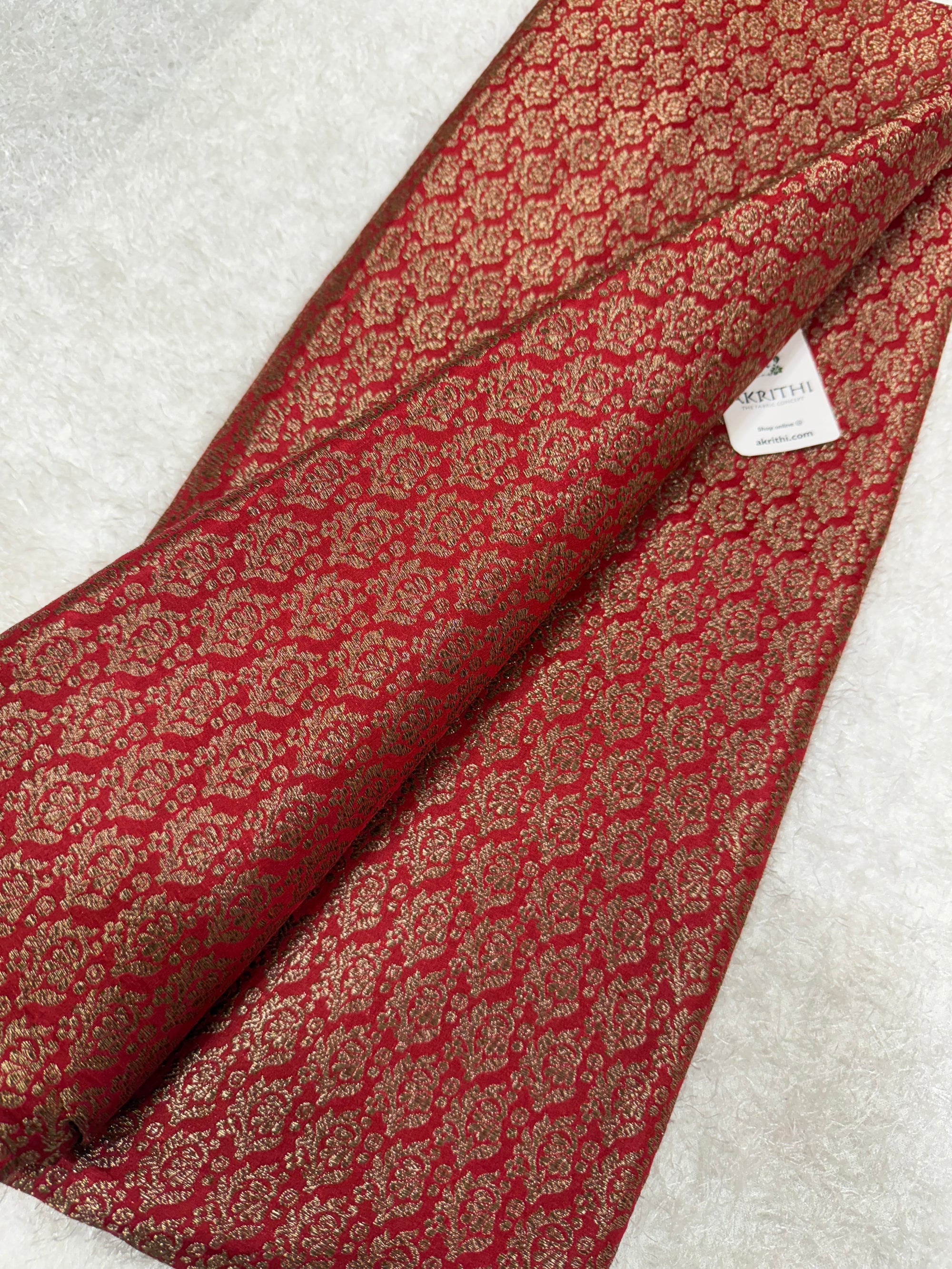 Pure silk Handloom Banarasi brocade fabric