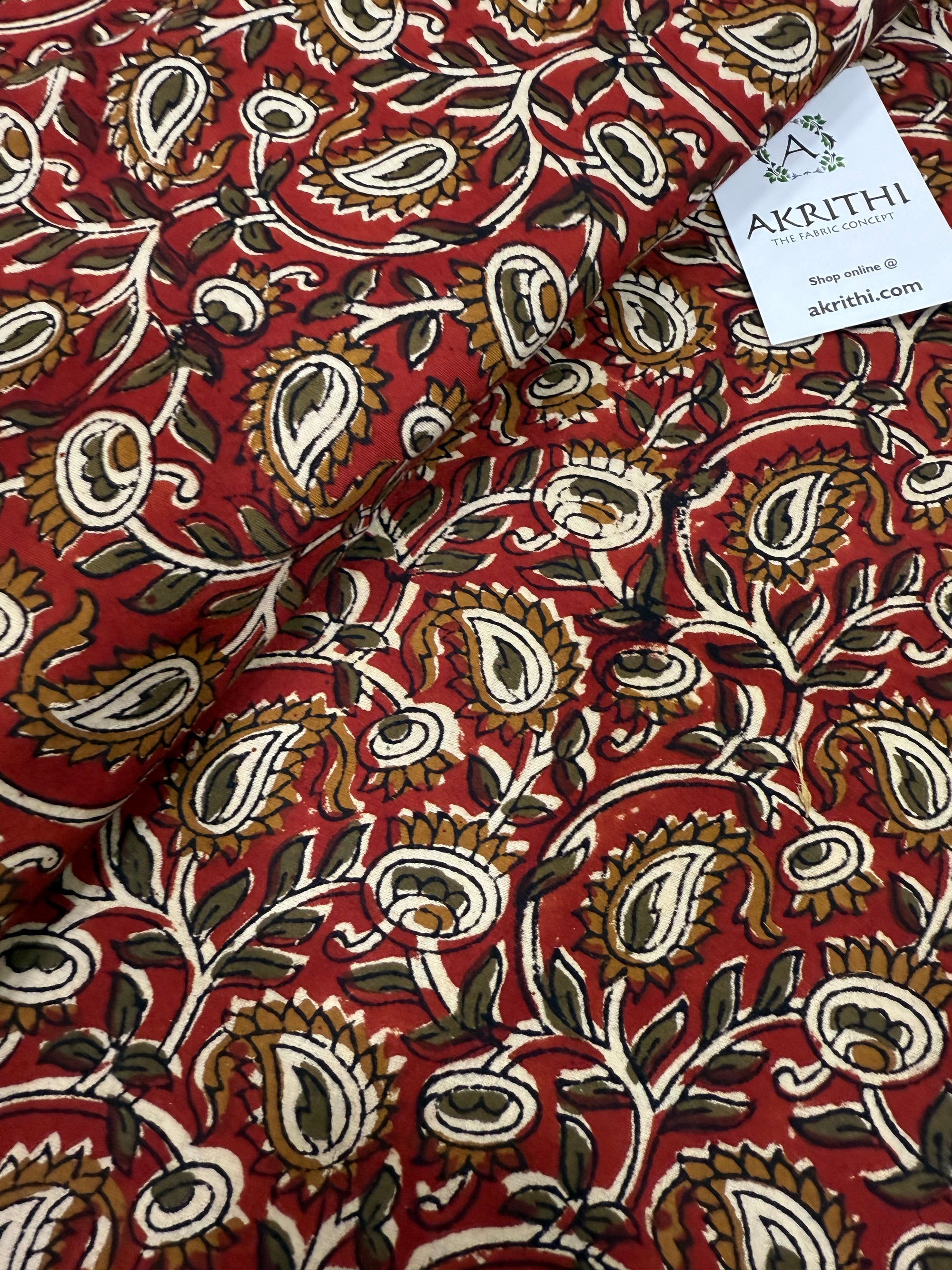 Hand block pure cotton fabric