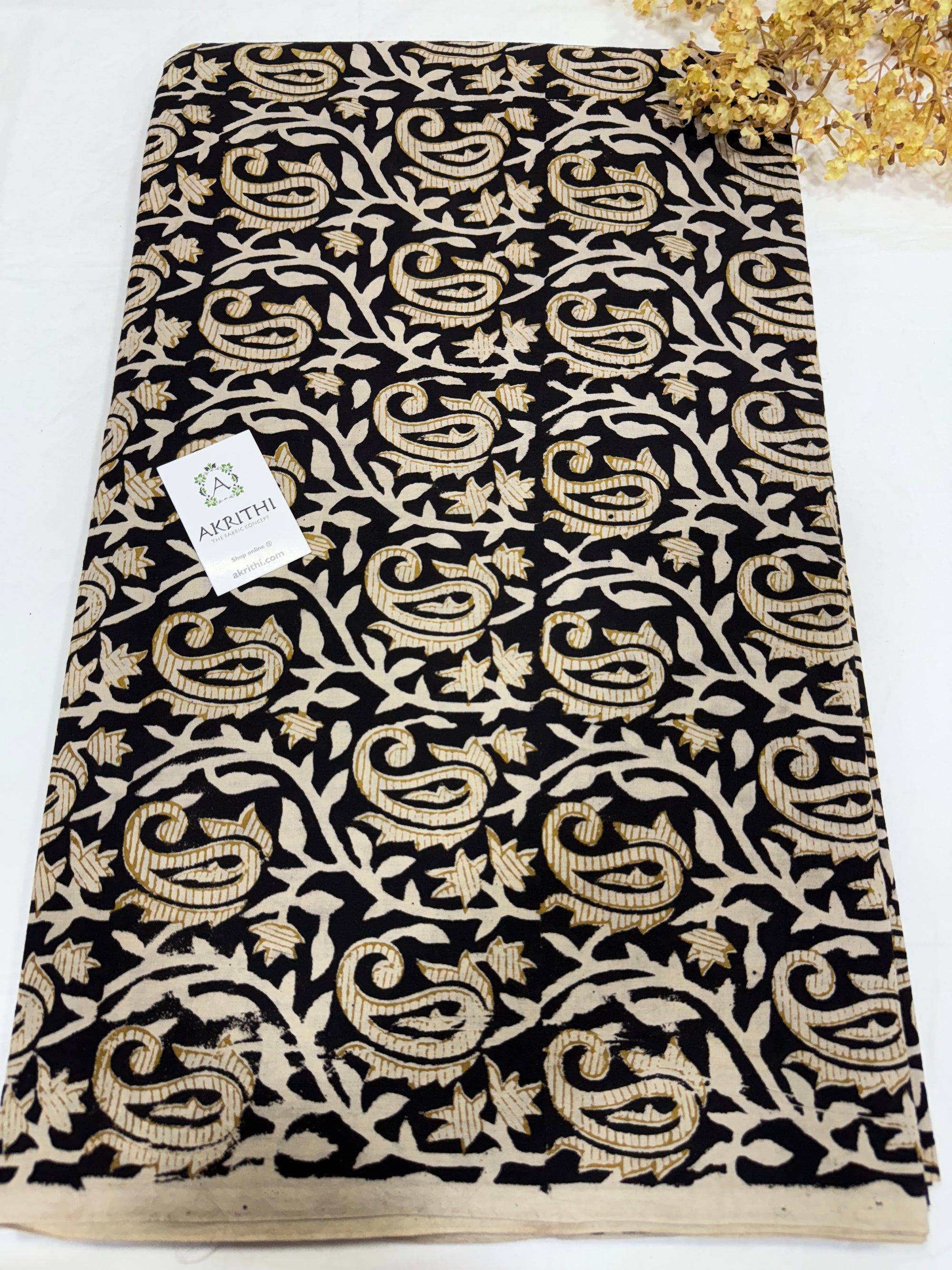 Hand block pure cotton fabric