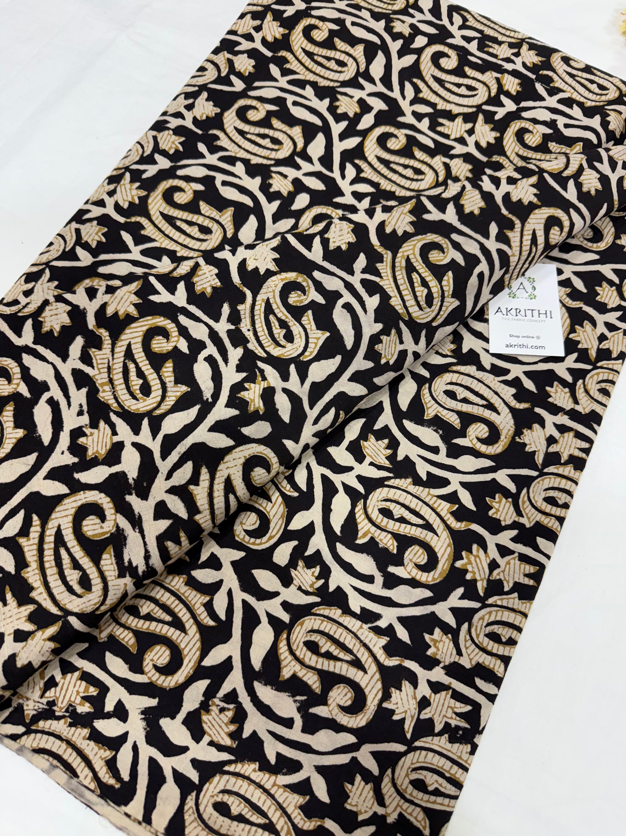 Hand block pure cotton fabric