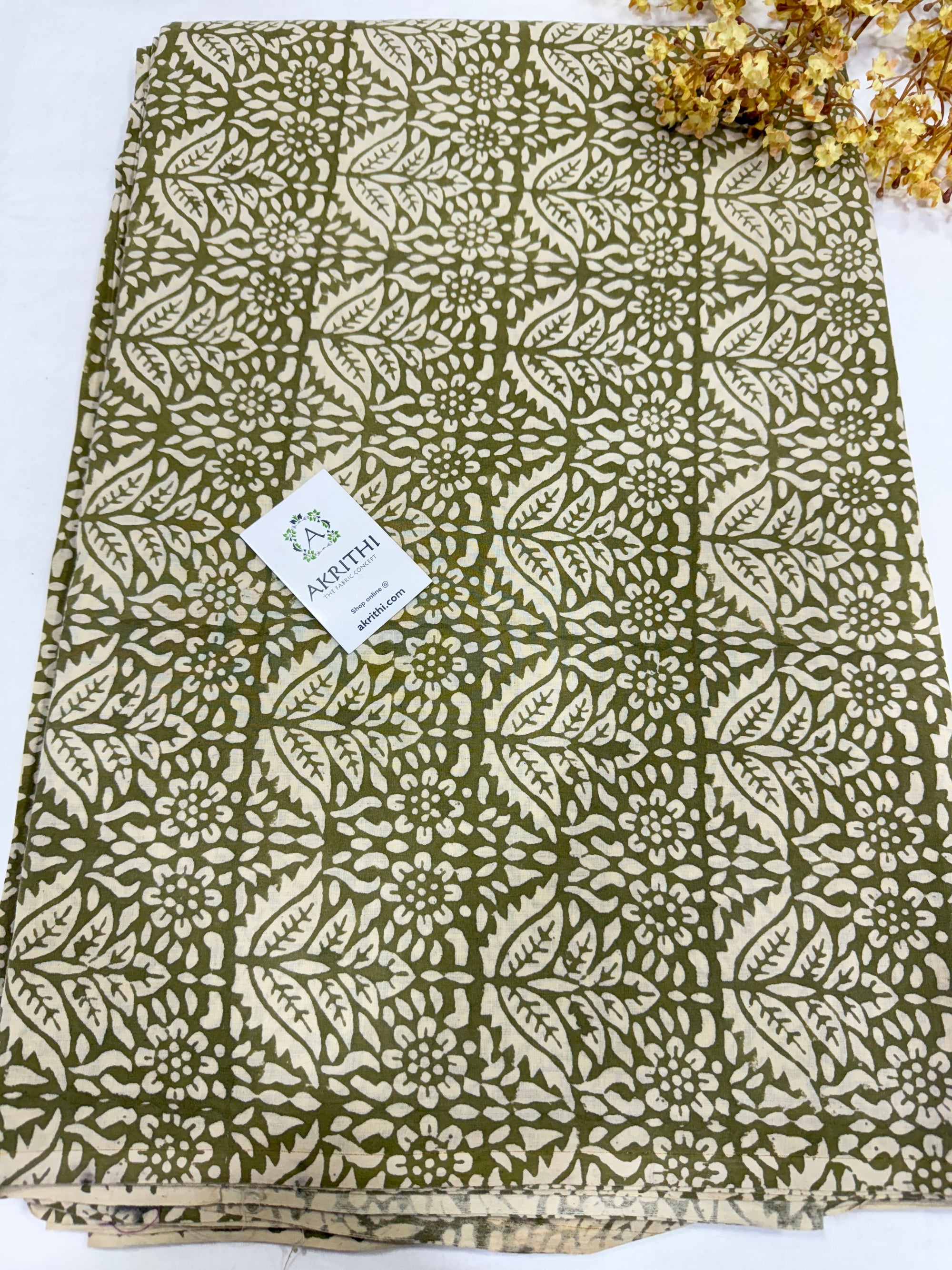 Hand block pure cotton fabric