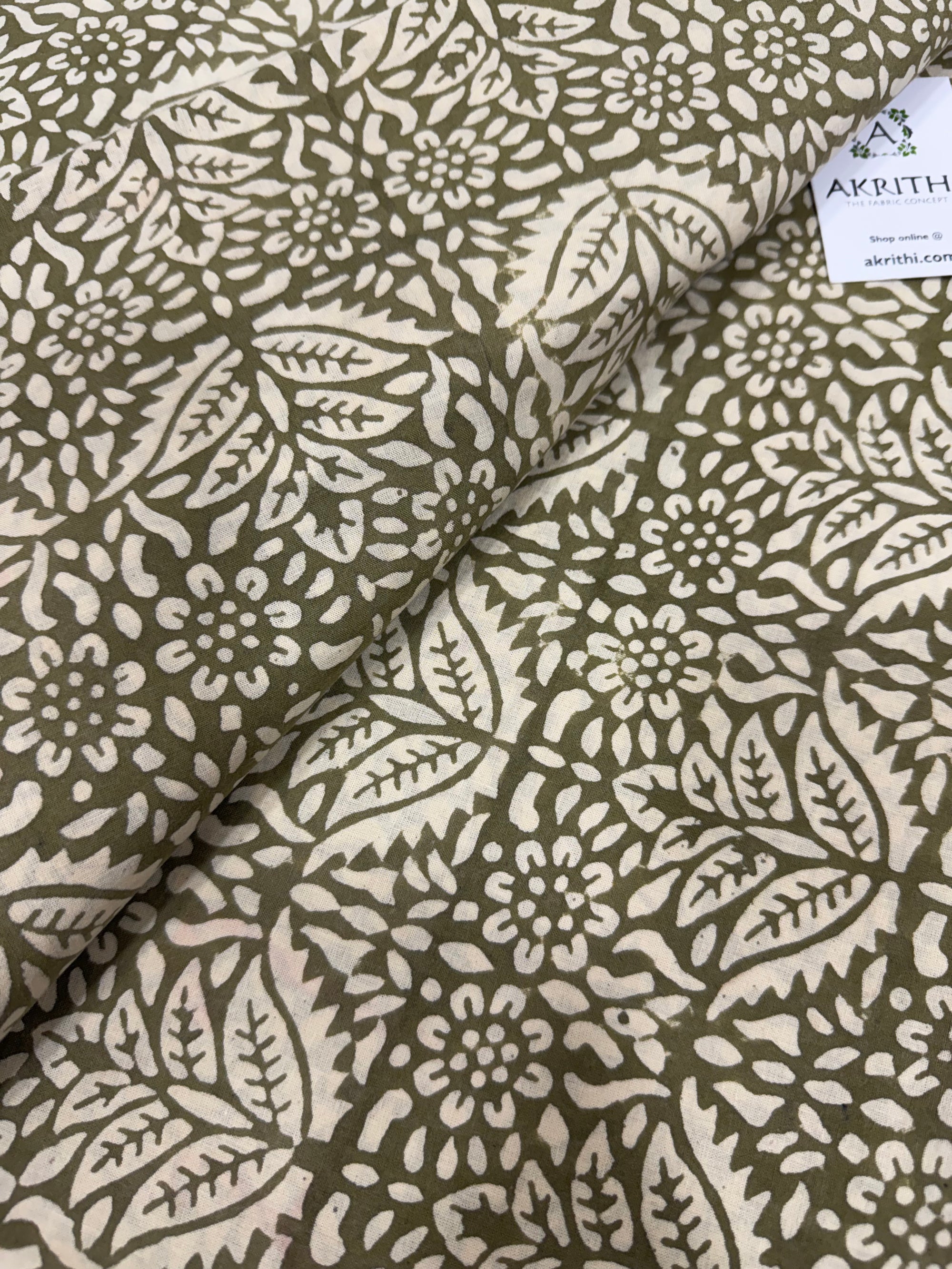 Hand block pure cotton fabric