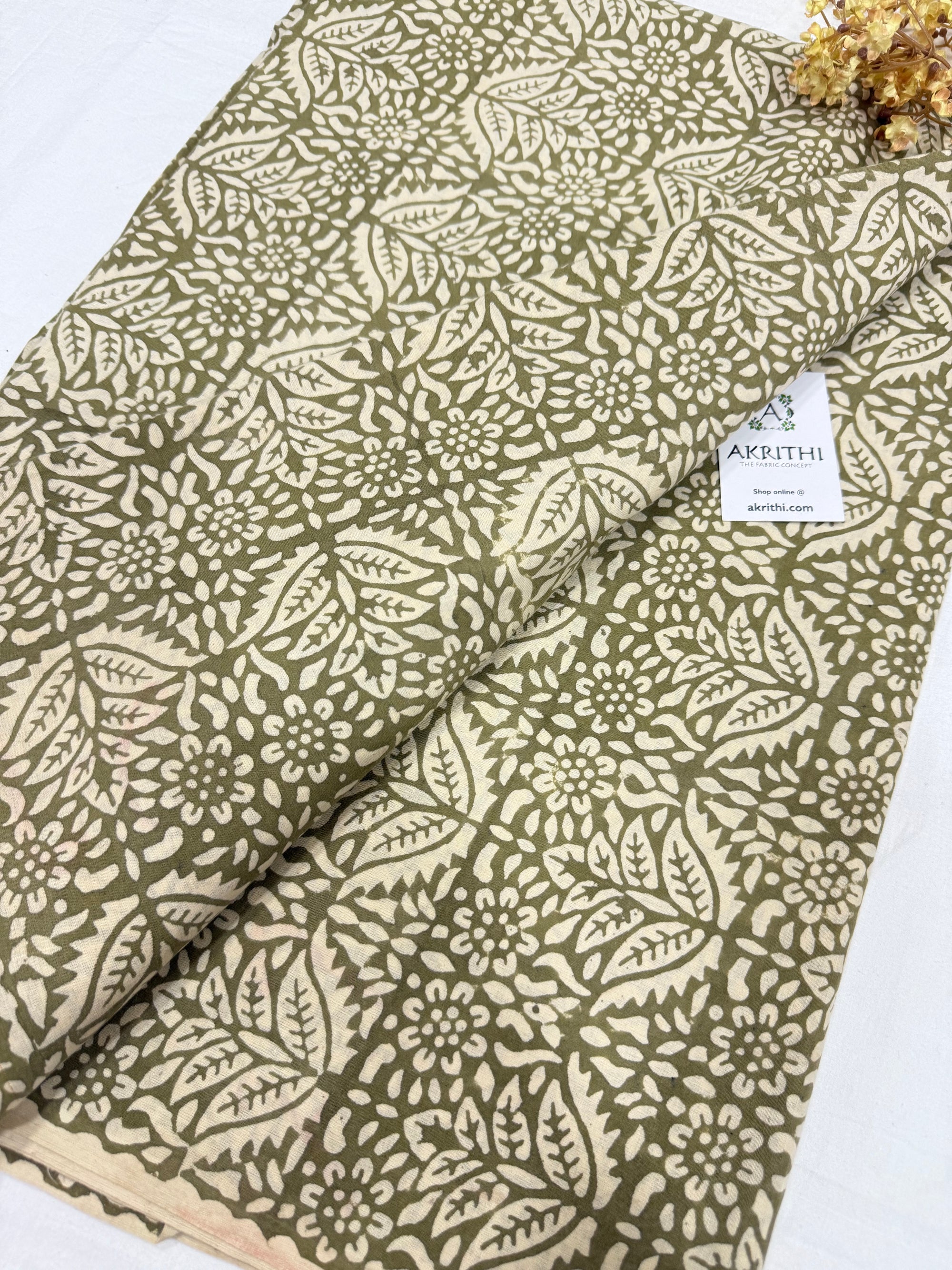 Hand block pure cotton fabric