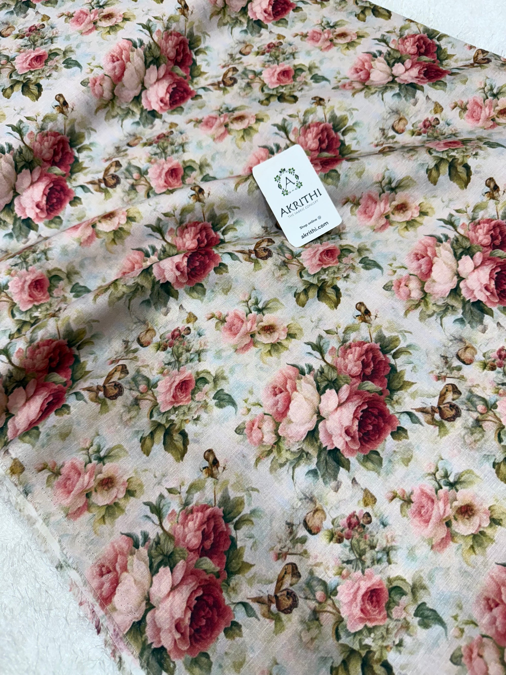 Digital Printed pure linen cotton fabric