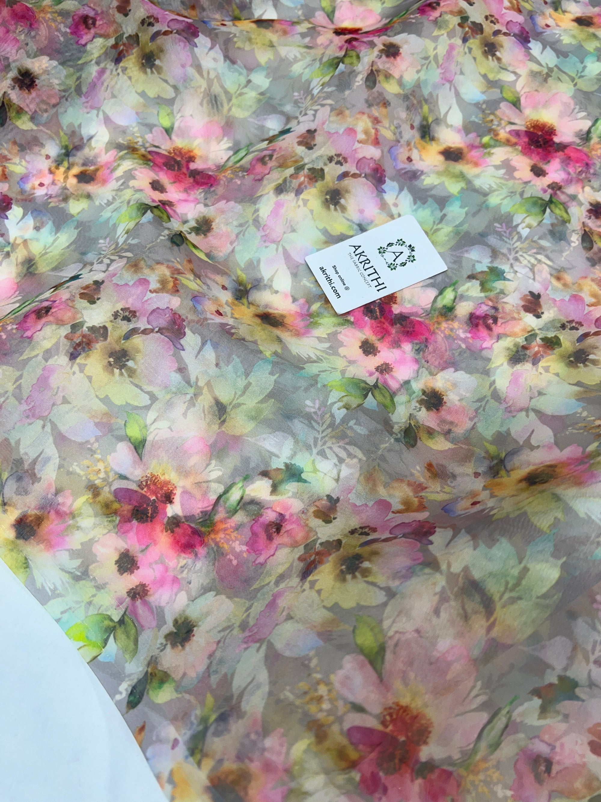 Digital floral Printed organza fabric