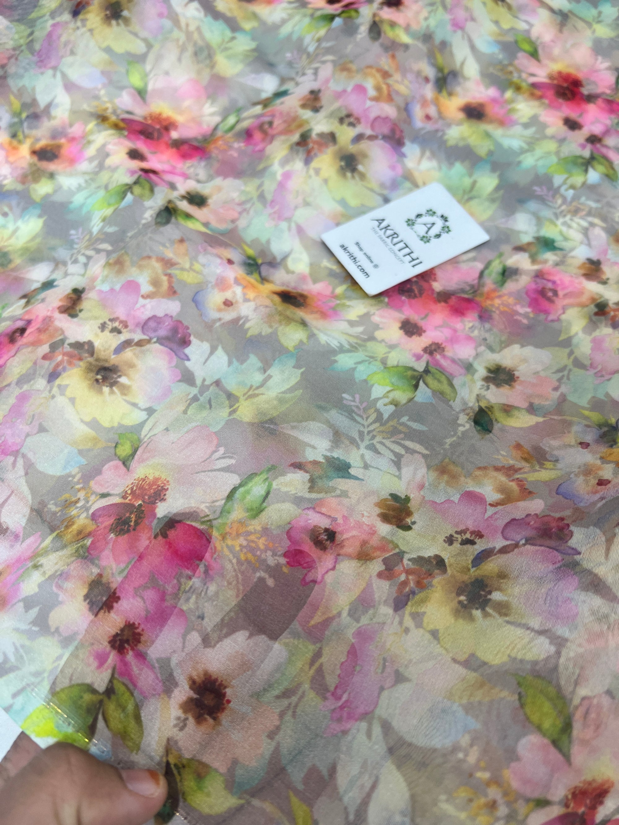 Digital floral Printed organza fabric