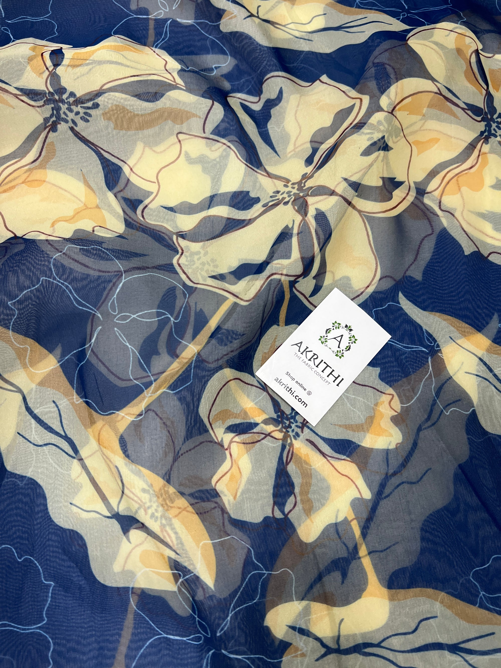 Digital floral Printed organza fabric
