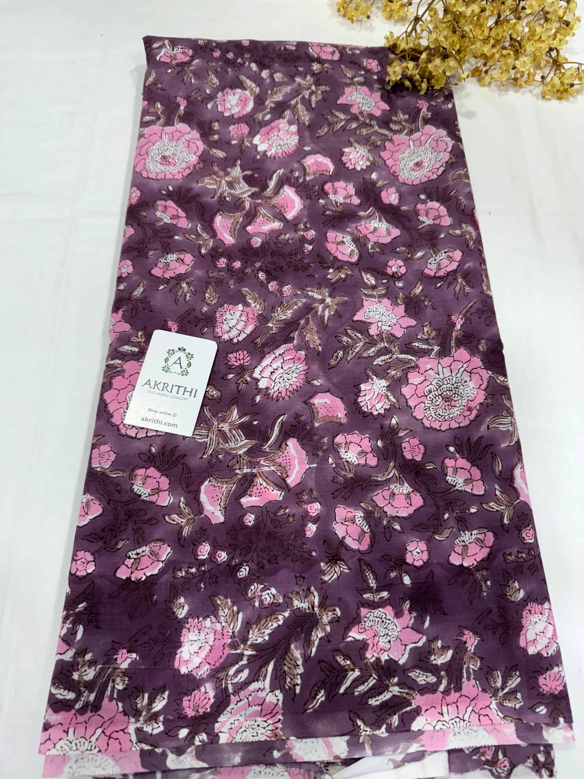 Hand block pure cotton fabric