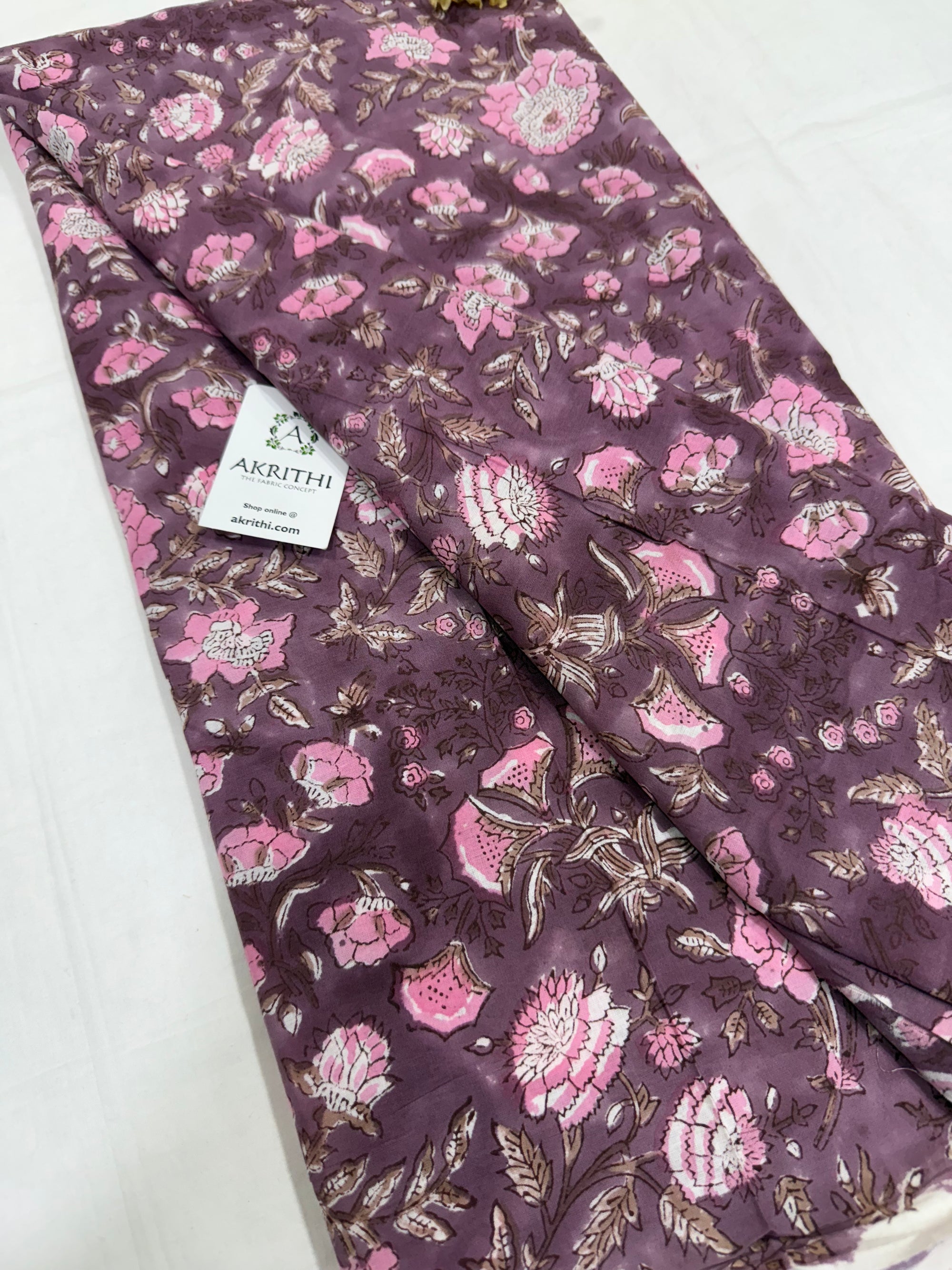 Hand block pure cotton fabric